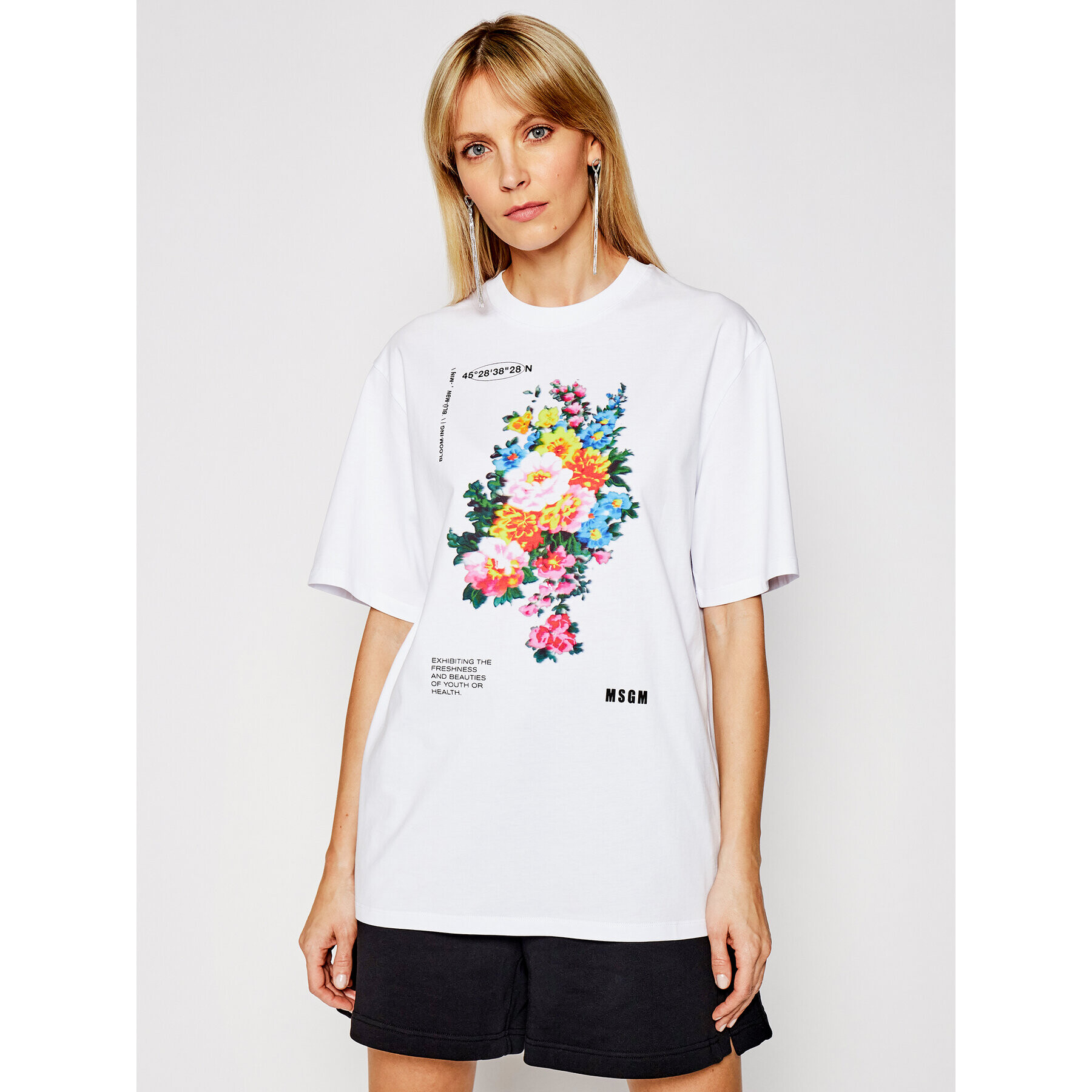 MSGM T-Shirt 3041MDM161 217298 Bílá Regular Fit - Pepit.cz