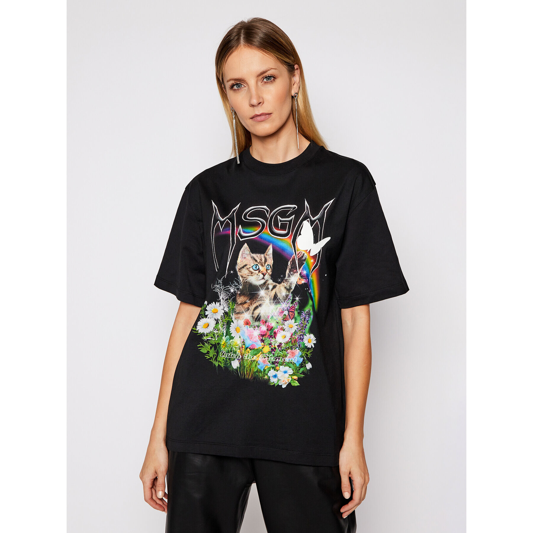 MSGM T-Shirt 3041MDM164 217298 Černá Regular Fit - Pepit.cz