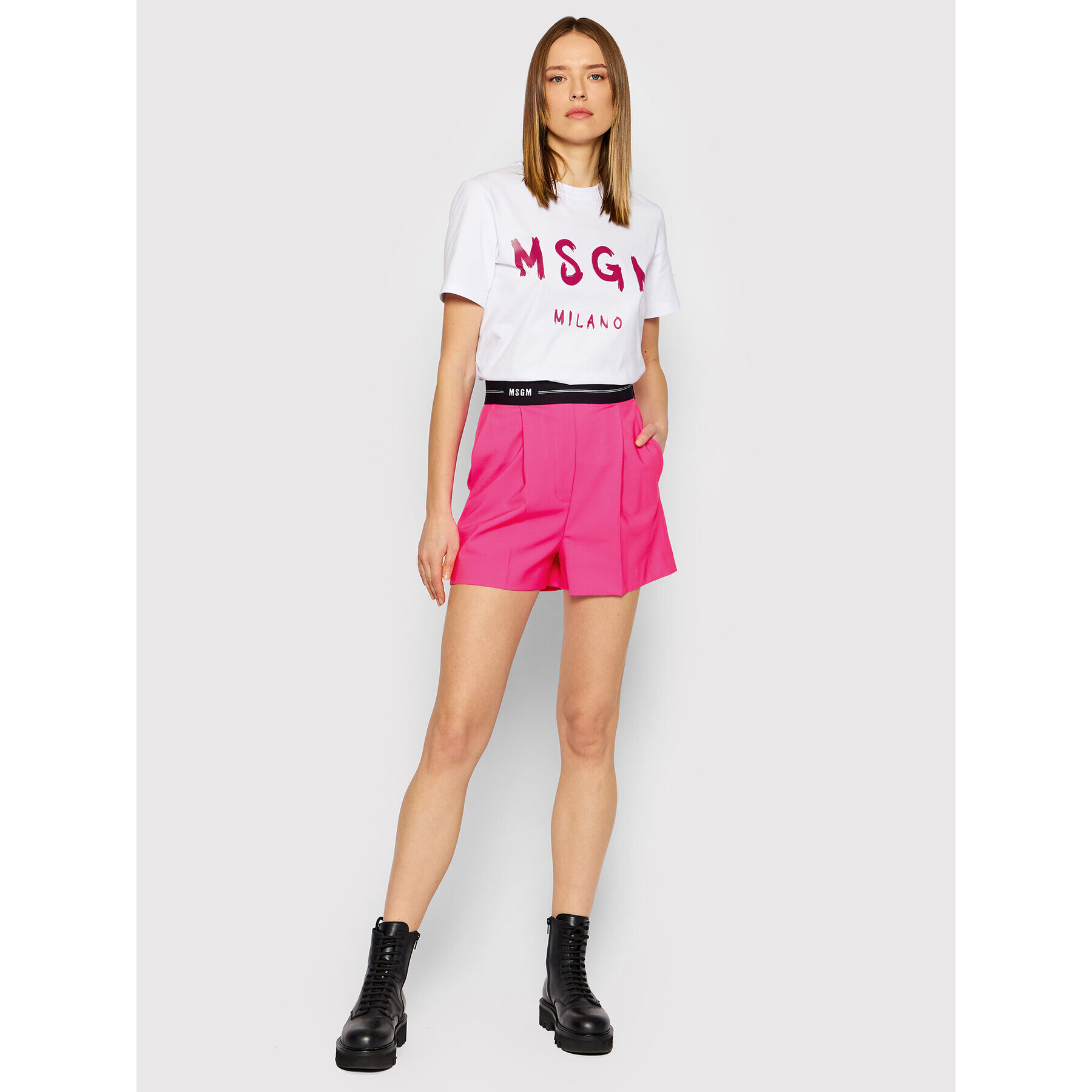 MSGM T-Shirt 3241MDM510 227298 Bílá Regular Fit - Pepit.cz