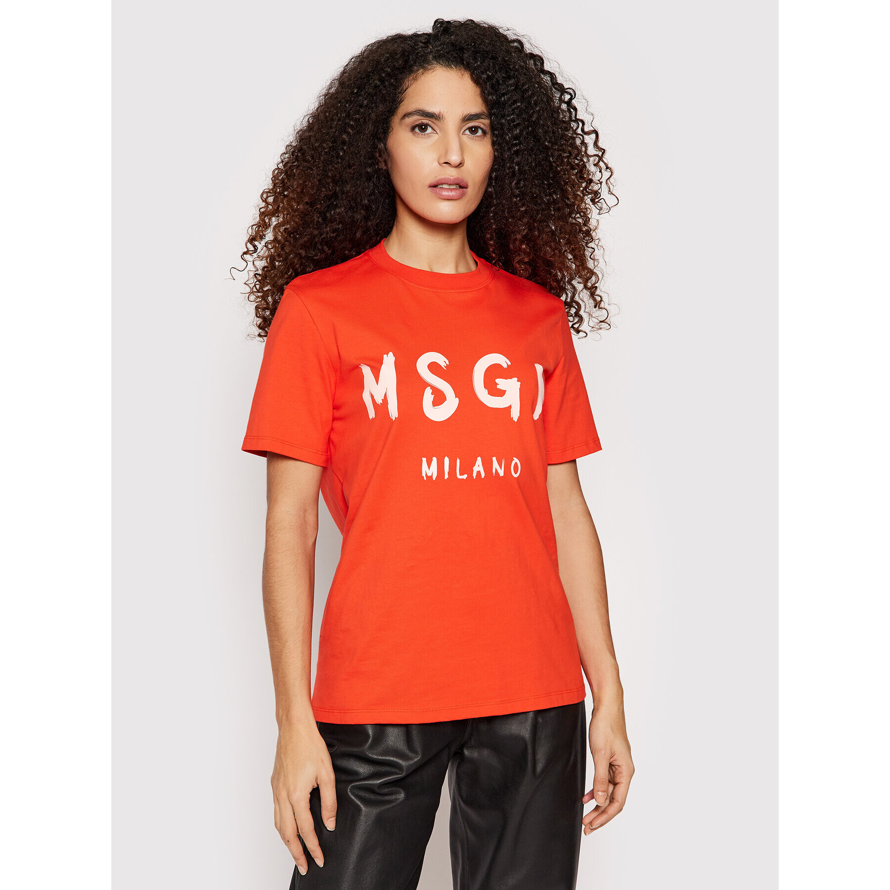 MSGM T-Shirt 3241MDM510 227298 Červená Regular Fit - Pepit.cz