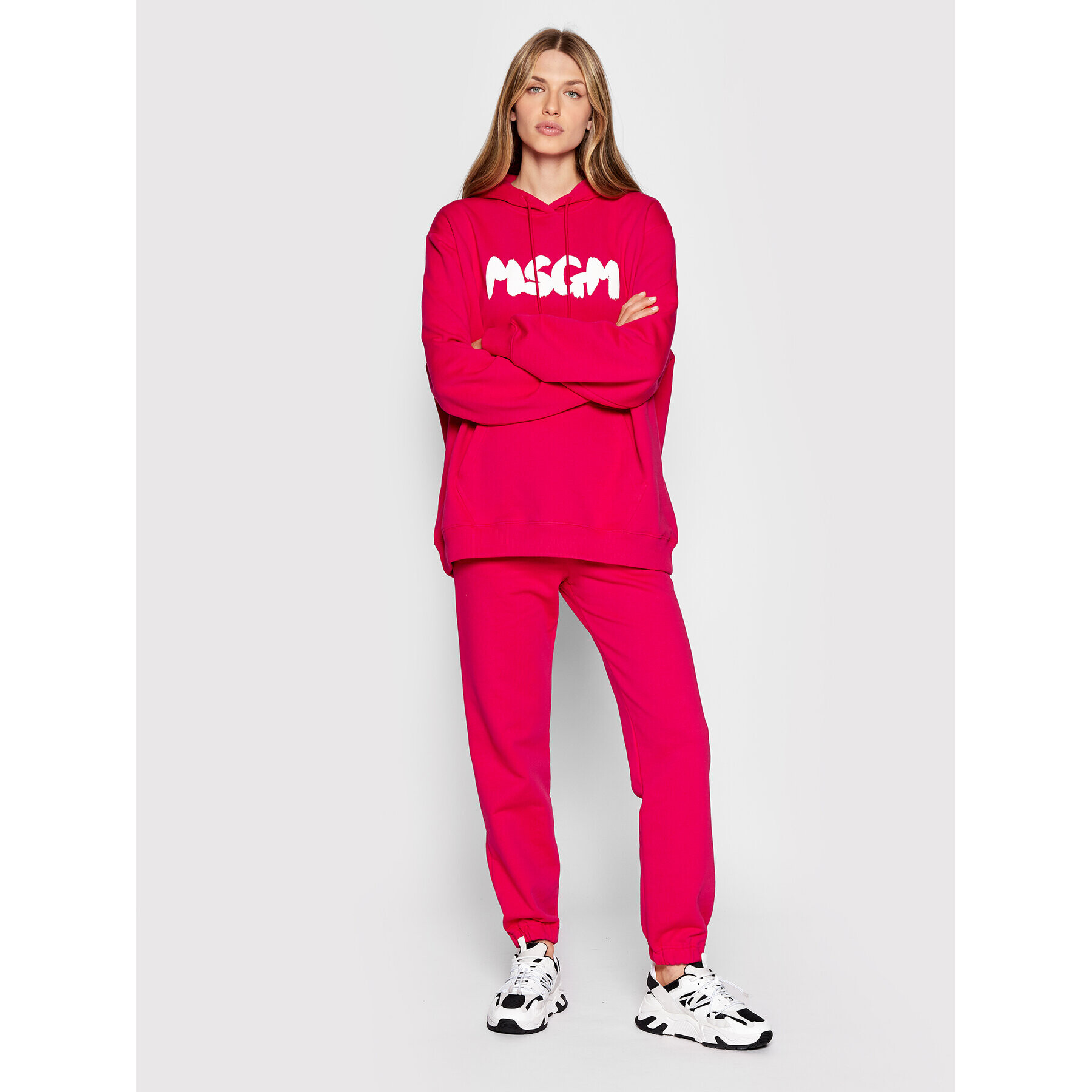 MSGM Teplákové kalhoty 3341MDP500 227799 Růžová Regular Fit - Pepit.cz