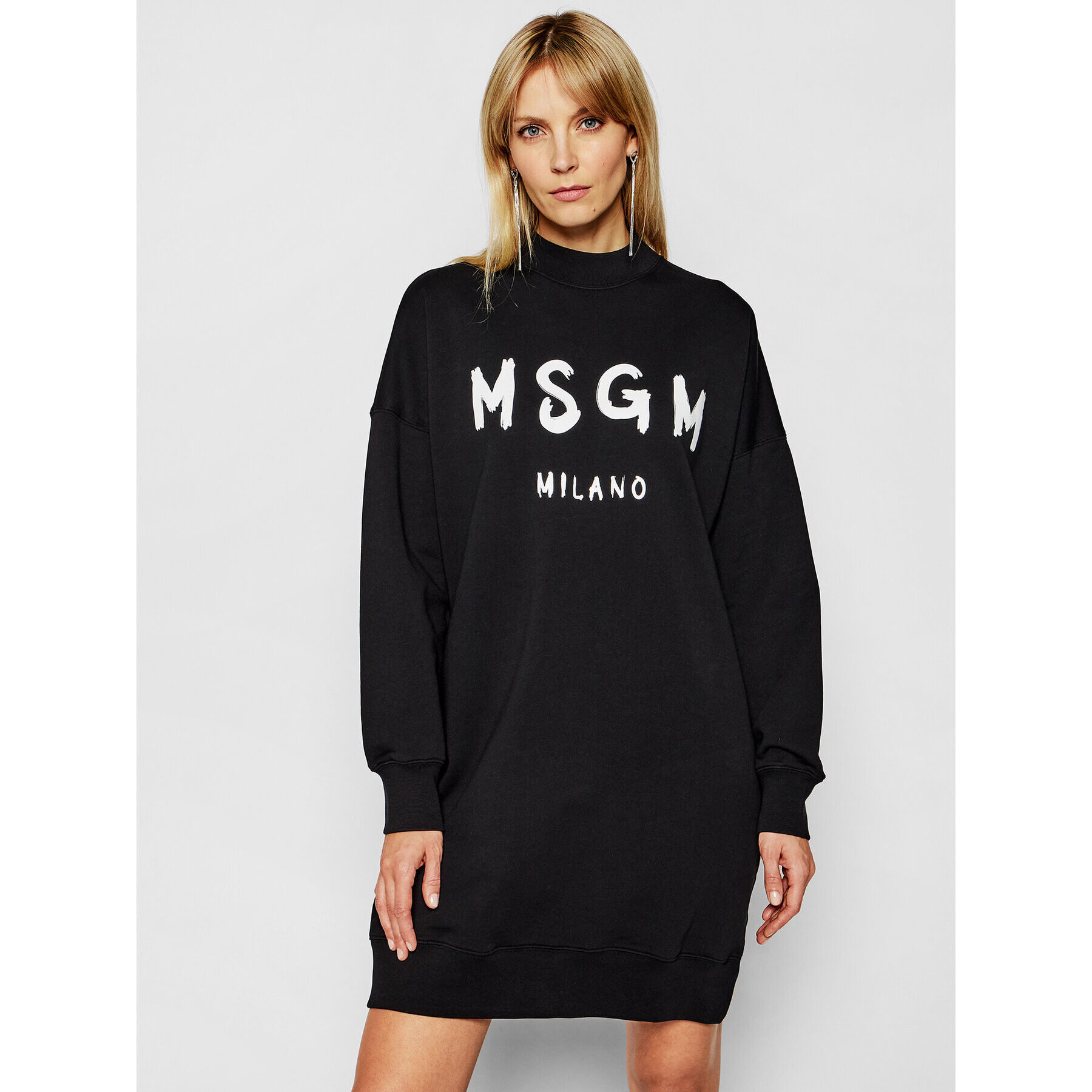 MSGM Úpletové šaty 3041MDA67 217299 Černá Regular Fit - Pepit.cz