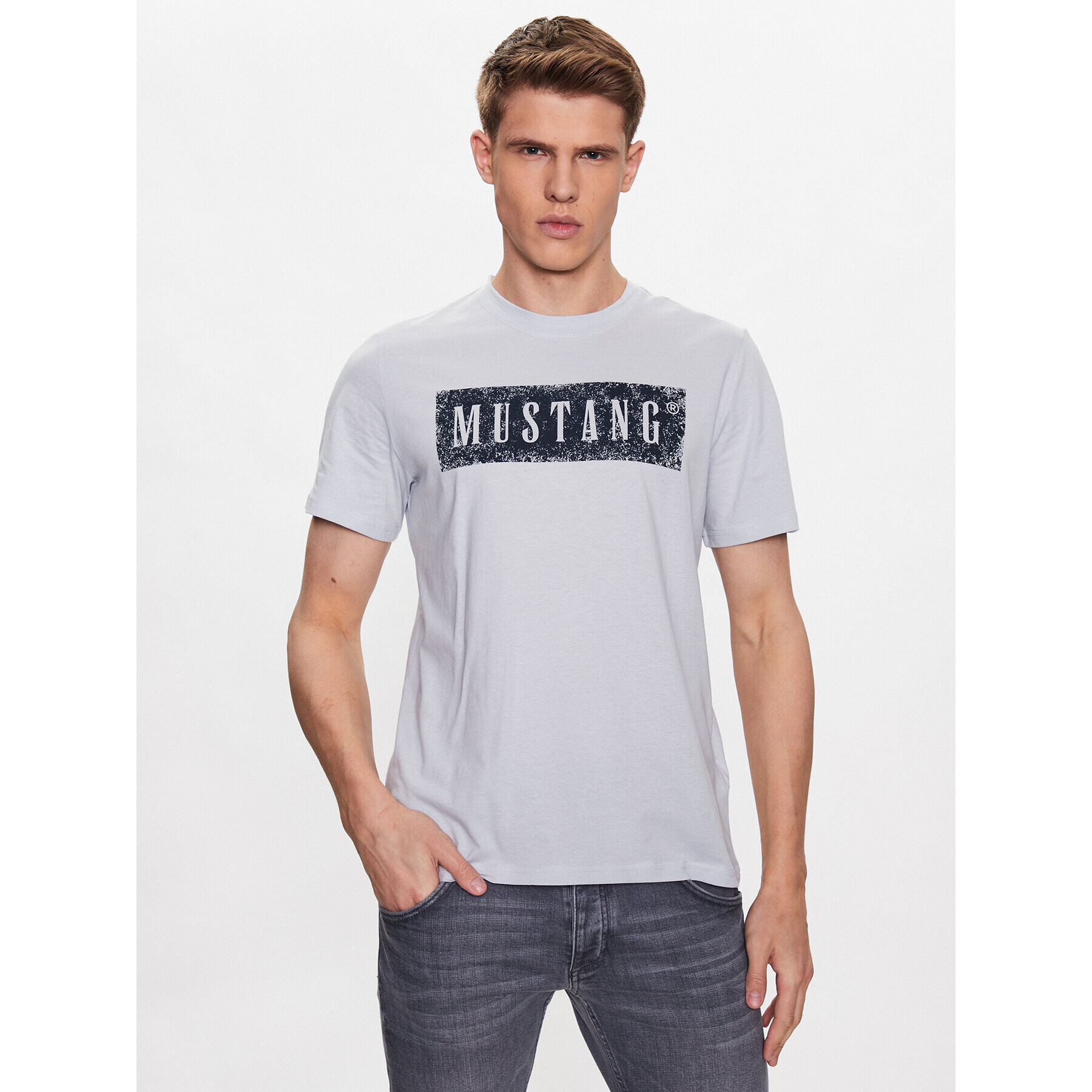 Mustang T-Shirt Alex 1013520 Modrá Regular Fit - Pepit.cz