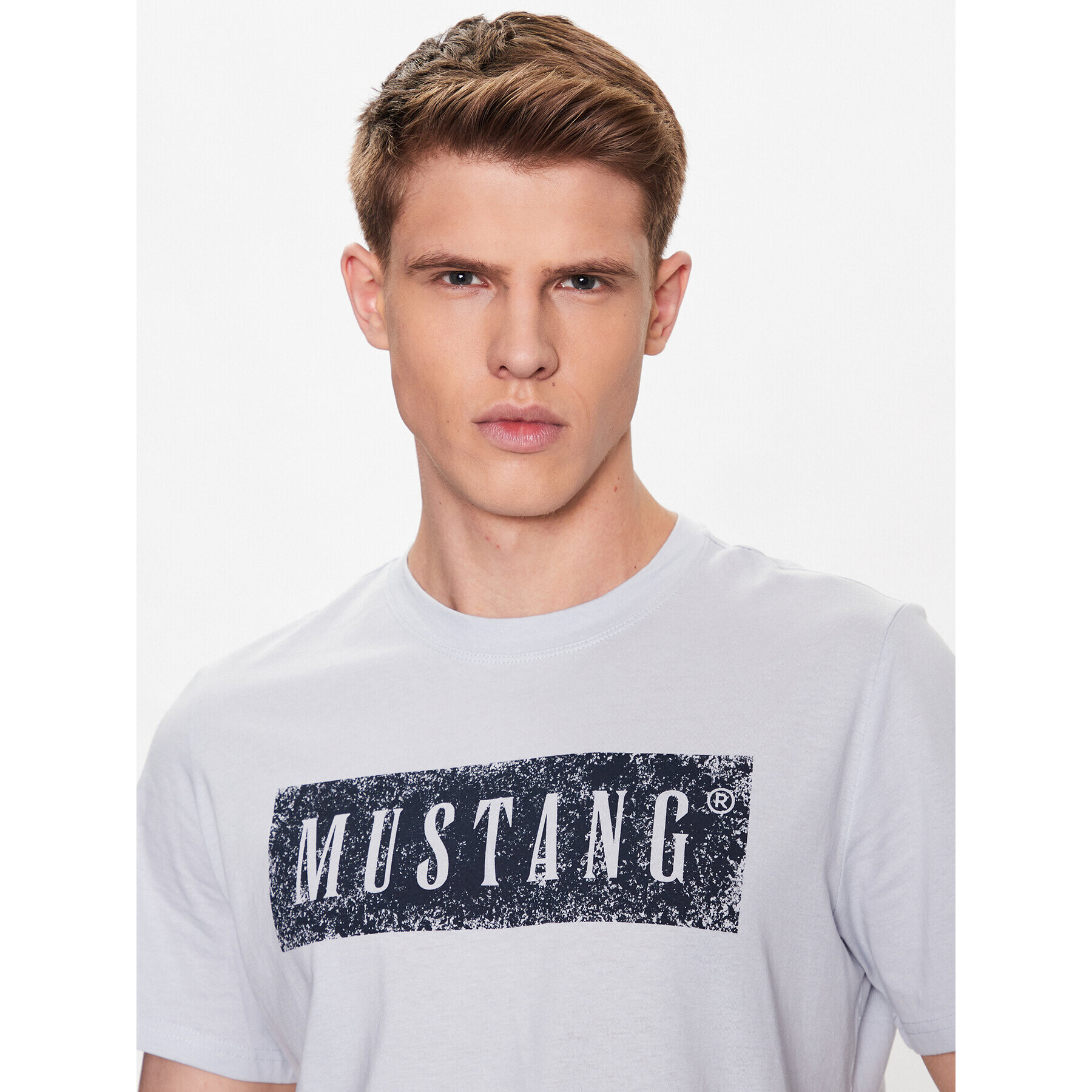 Mustang T-Shirt Alex 1013520 Modrá Regular Fit - Pepit.cz