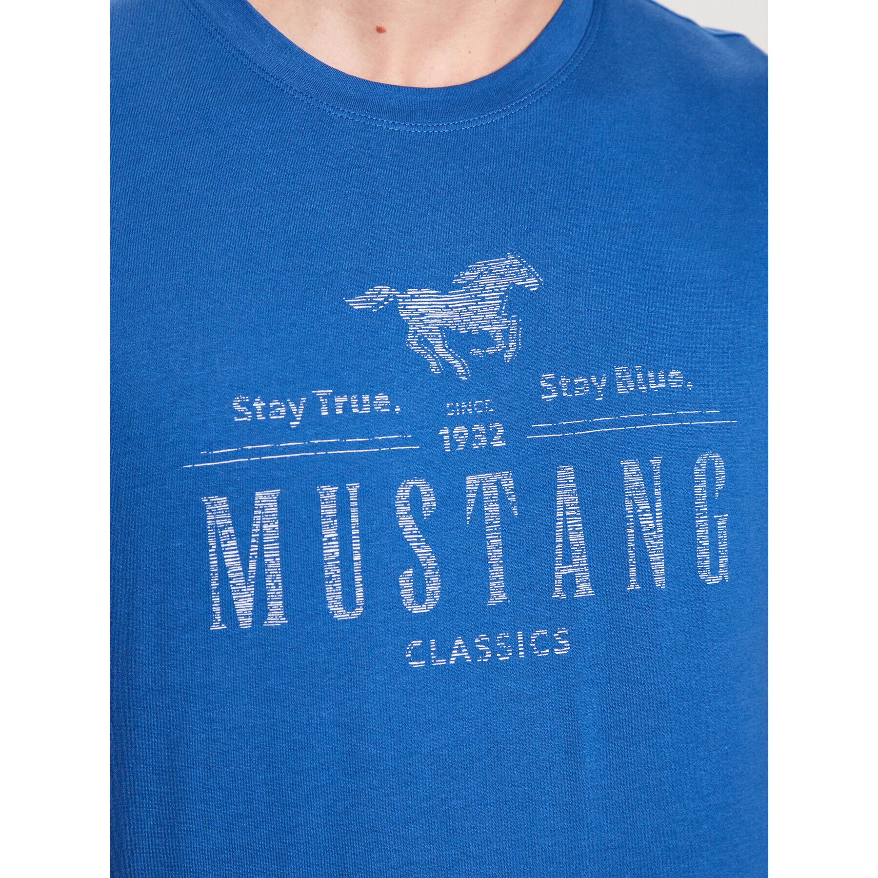 Mustang T-Shirt Alex C 1013536 Modrá Regular Fit - Pepit.cz