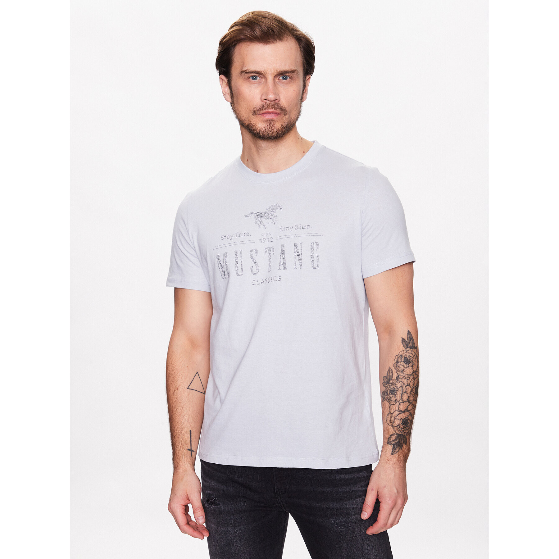 Mustang T-Shirt Alex C 1013536 Šedá Regular Fit - Pepit.cz