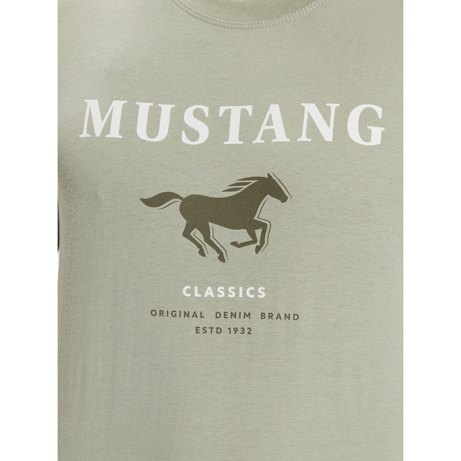 Mustang T-Shirt Alex C 1013537 Zelená Regular Fit - Pepit.cz