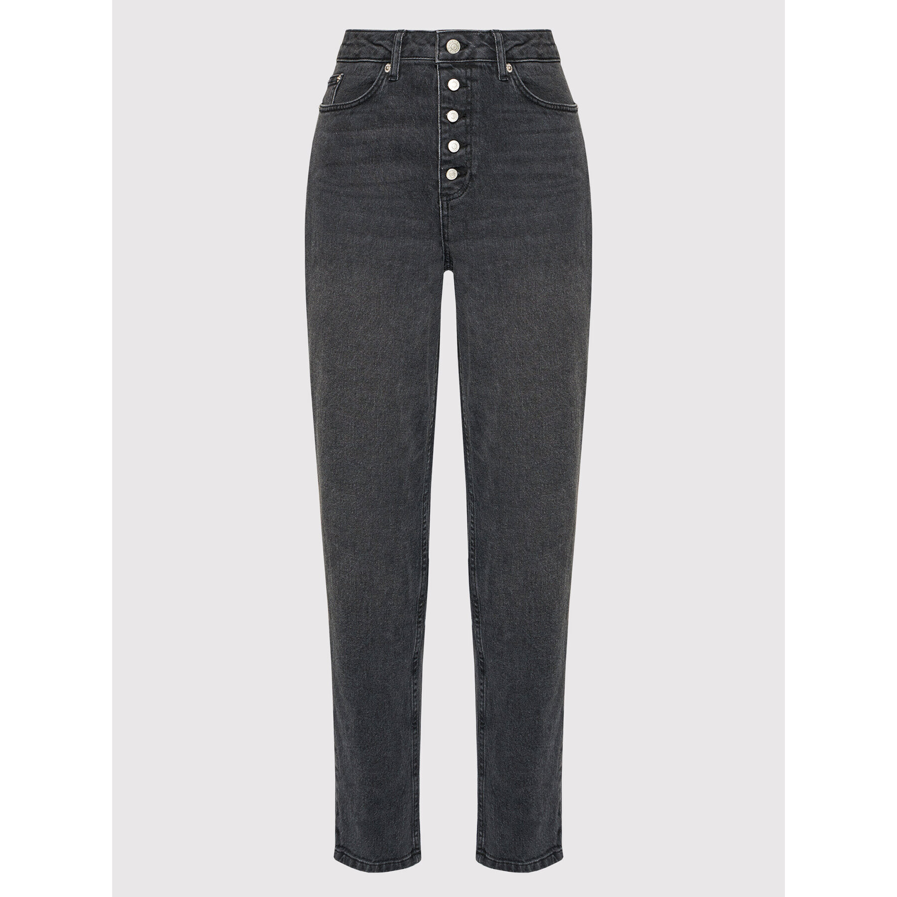 NA-KD Jeansy Bitton Closure Straight Denim 1100-004336-0008-581 Šedá Relaxed Fit - Pepit.cz