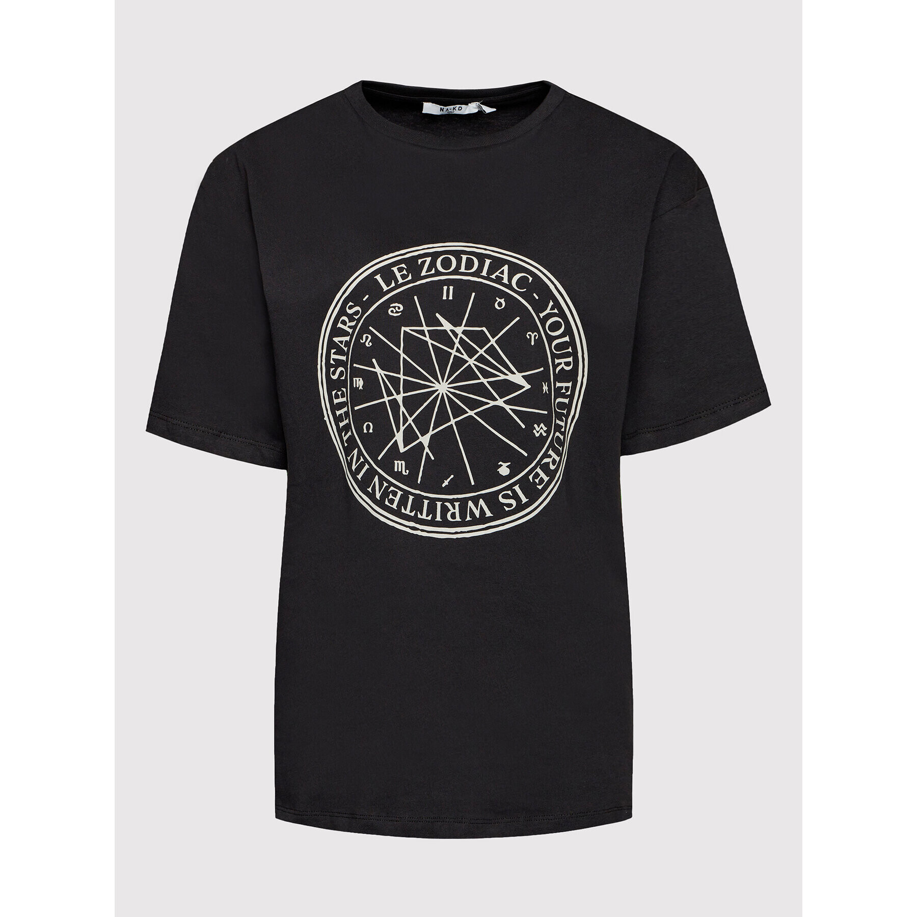 NA-KD T-Shirt Zodiac 1100-005618-8309-003 Černá Relaxed Fit - Pepit.cz