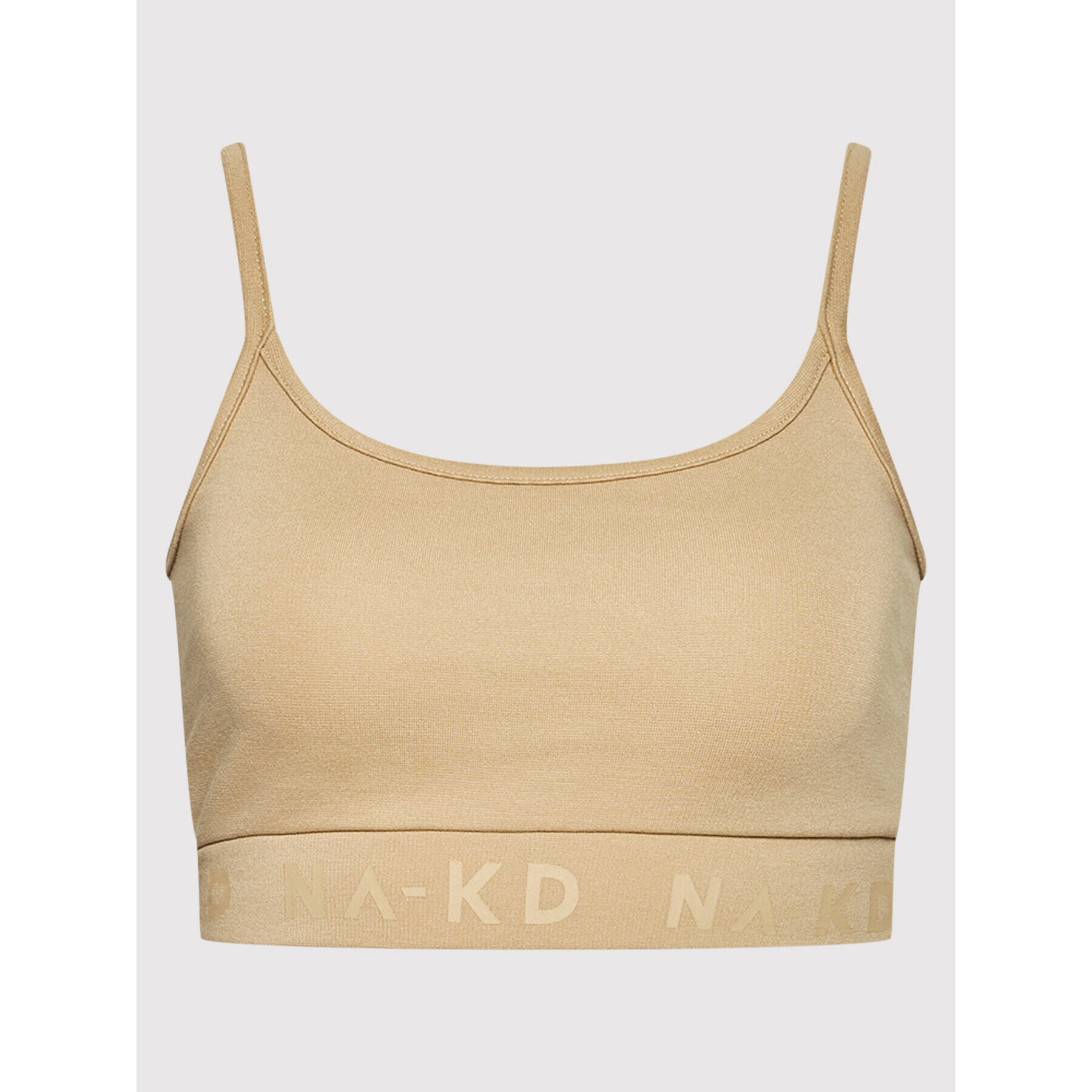 NA-KD Top Logo 1044-000157-0226-003 Béžová Slim Fit - Pepit.cz