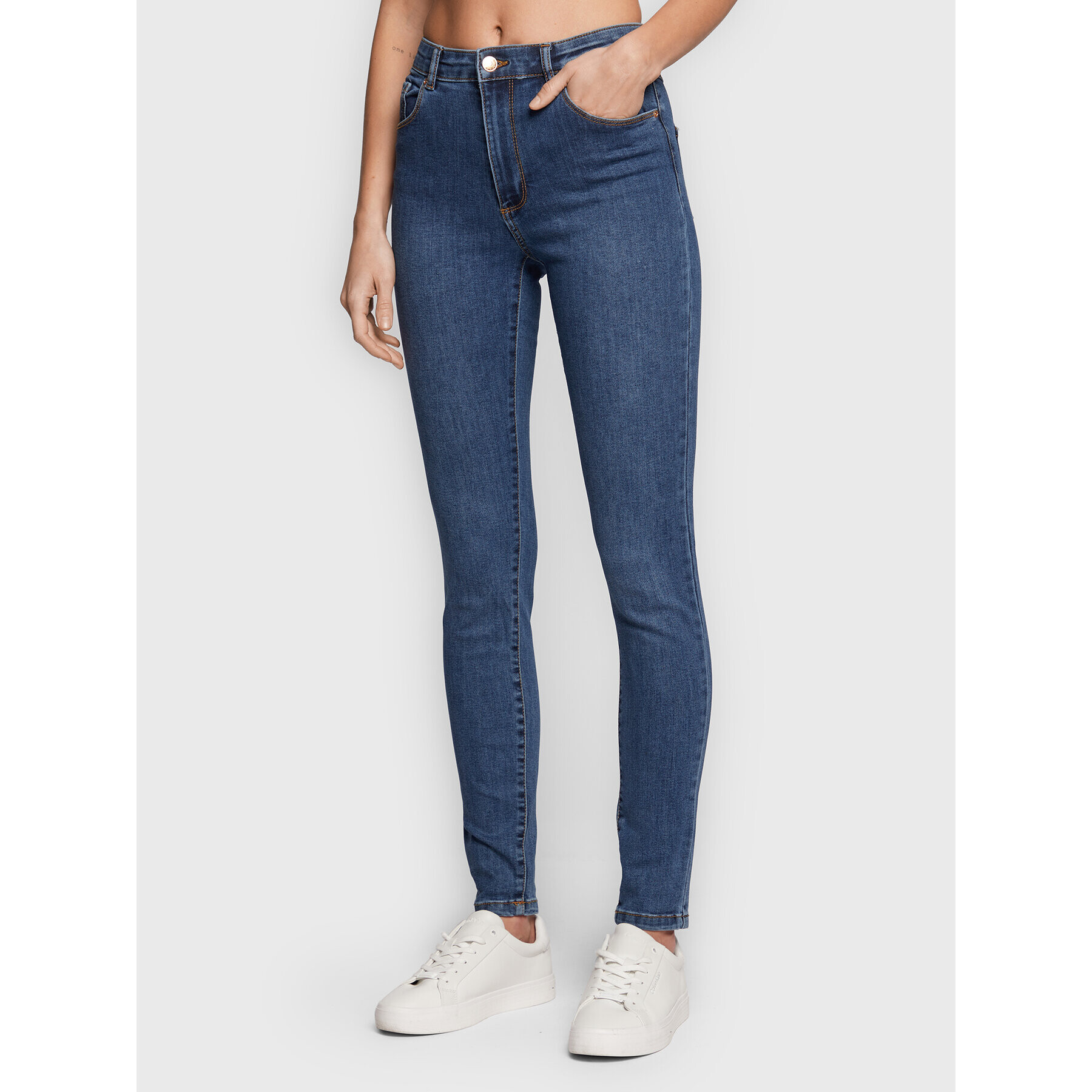 NAF NAF Jeansy Gpower THNP1 Modrá Skinny Fit - Pepit.cz