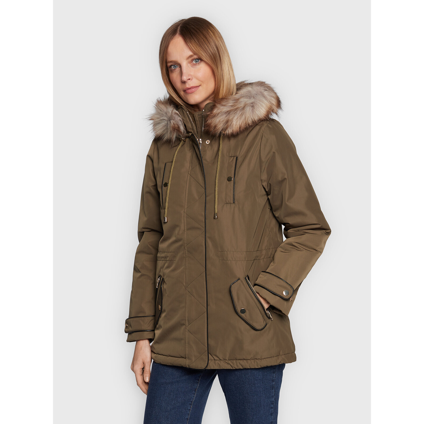 NAF NAF Parka Buparkie THNK7 Zelená Regular Fit - Pepit.cz