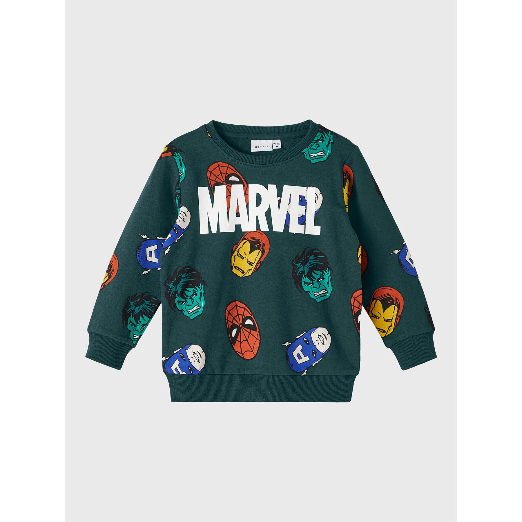 NAME IT Mikina MARVEL 13210768 Zelená Regular Fit - Pepit.cz