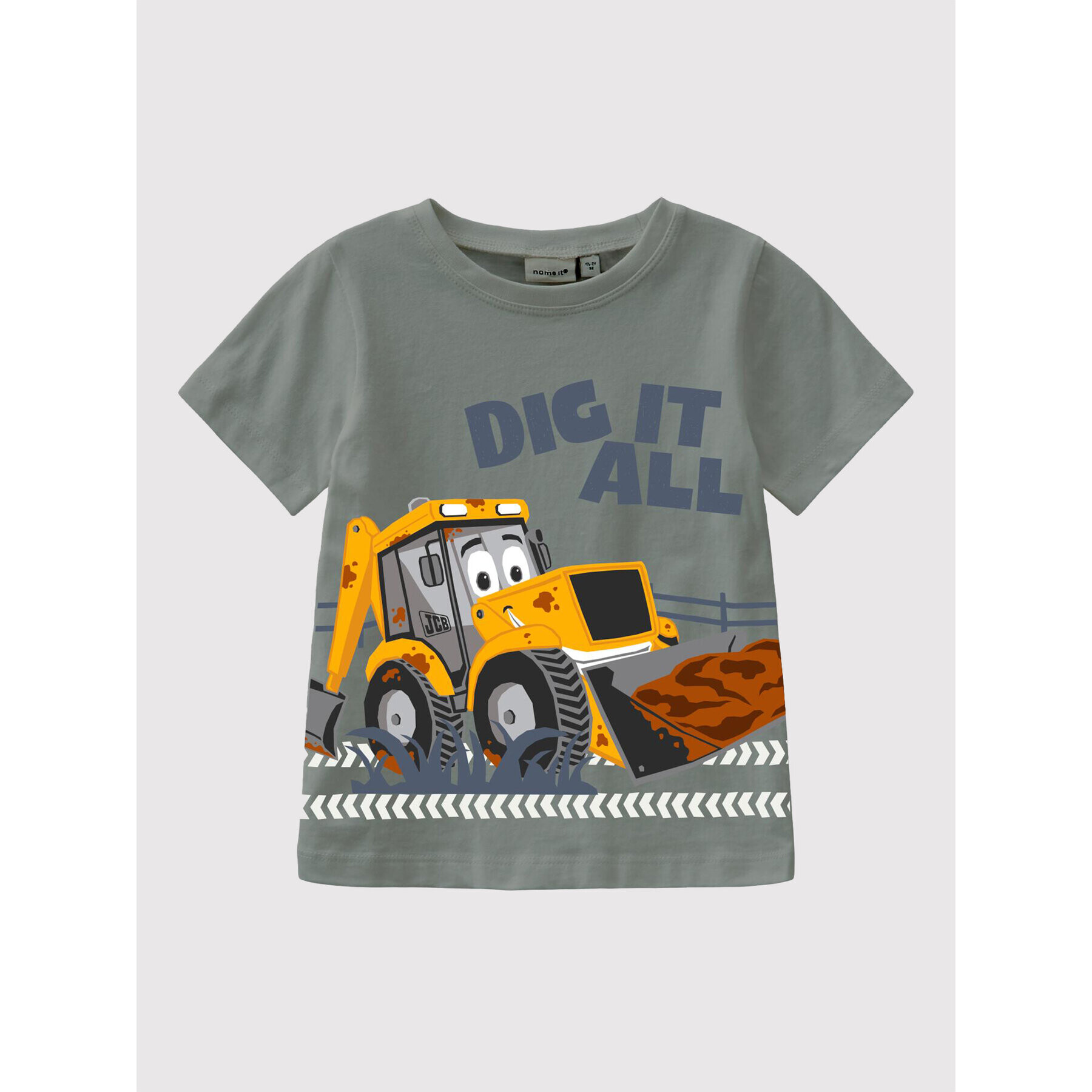 NAME IT T-Shirt JCB 13203569 Zelená Regular Fit - Pepit.cz