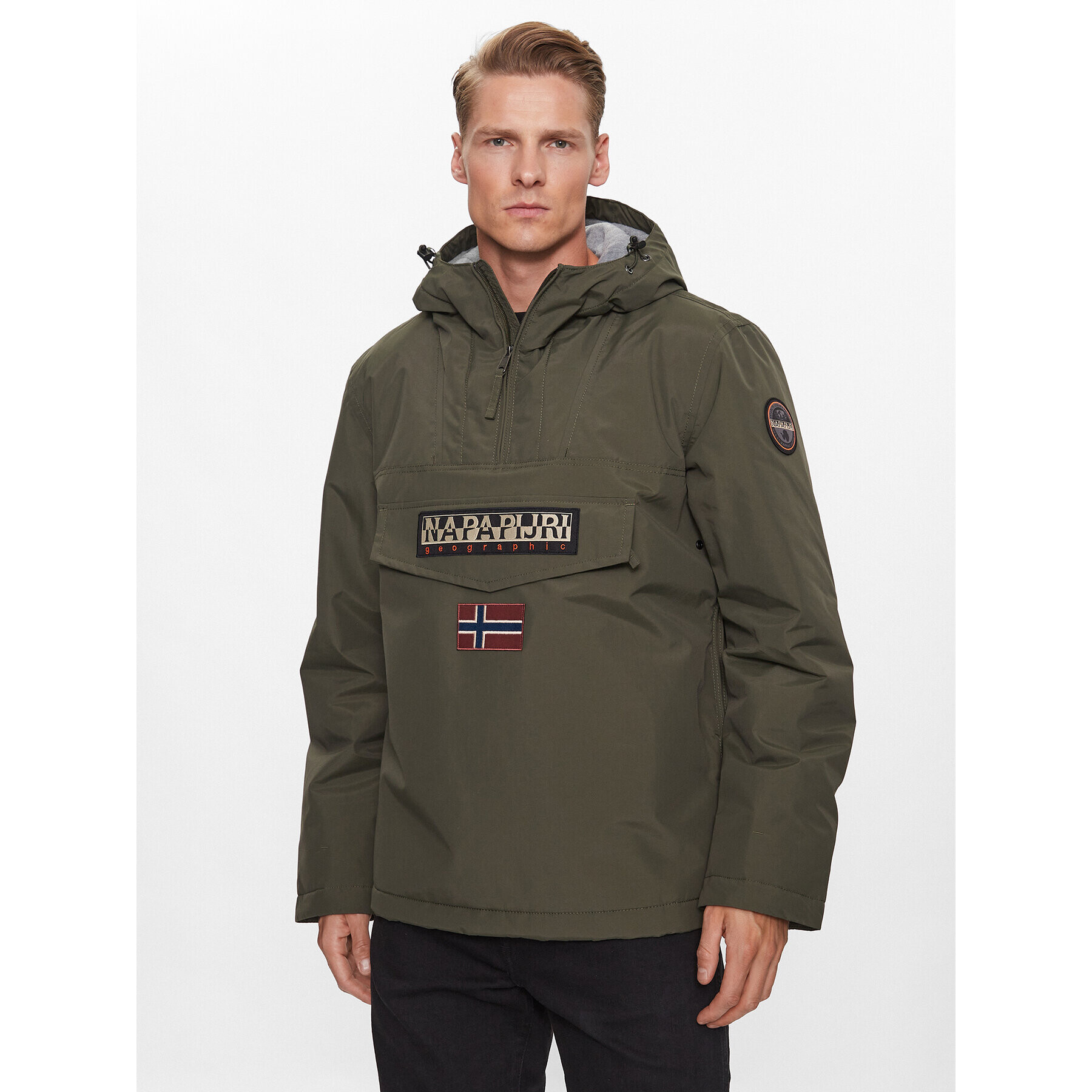 Napapijri Bunda anorak NP0A4GMC Zelená Regular Fit - Pepit.cz