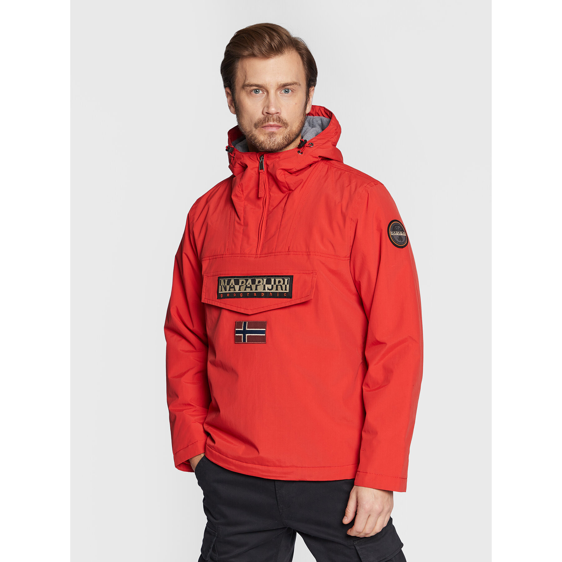 Napapijri Bunda anorak Rainforest Winter 3 NP0A4GMC Červená Regular Fit - Pepit.cz