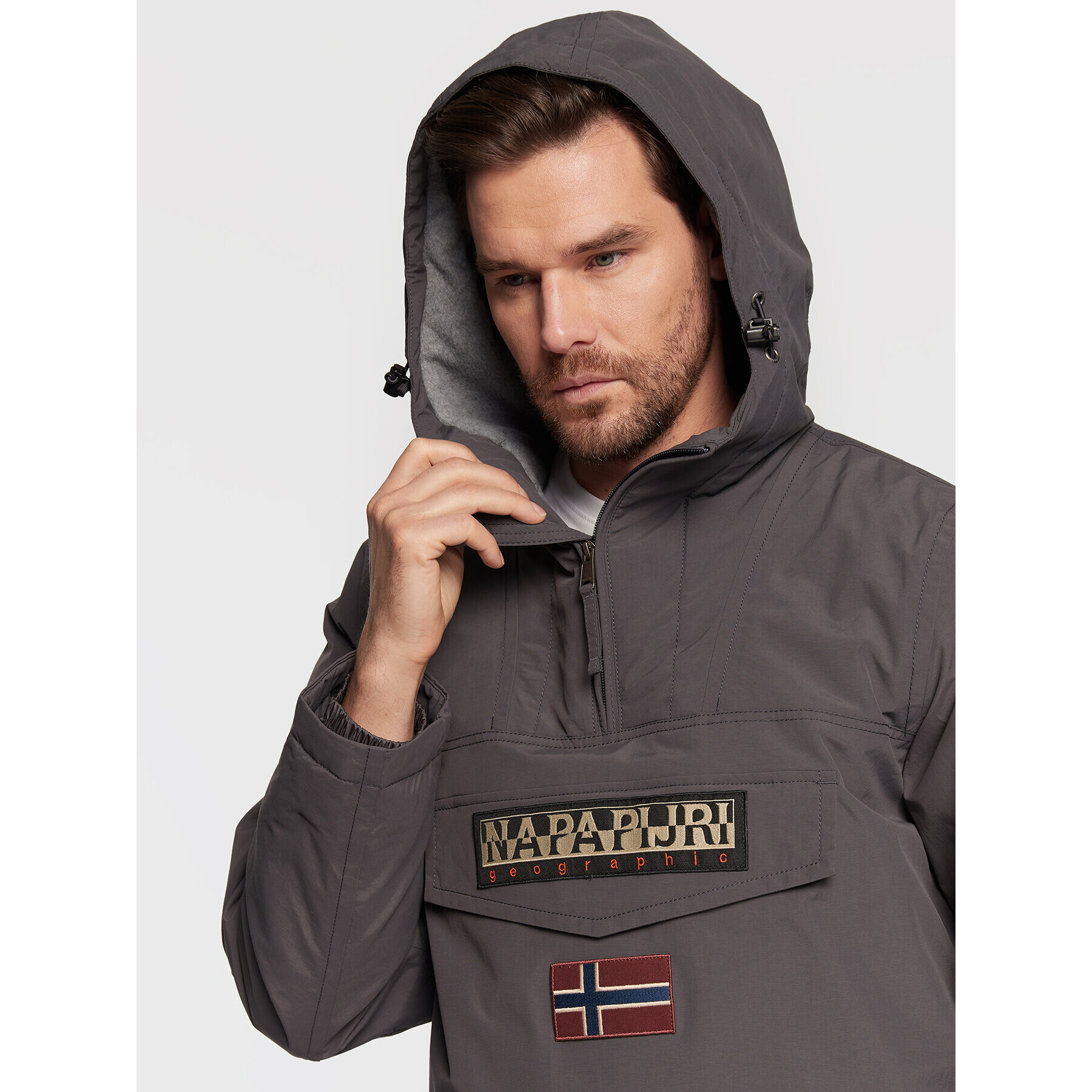 Napapijri Bunda anorak Rainforest Winter 3 NP0A4GMC Šedá Regular Fit - Pepit.cz