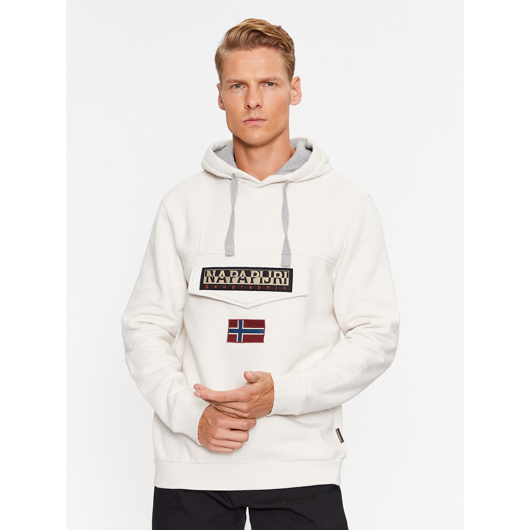 Napapijri Mikina Unisex Burgee Wint2 NP0A4GJD Écru Regular Fit - Pepit.cz