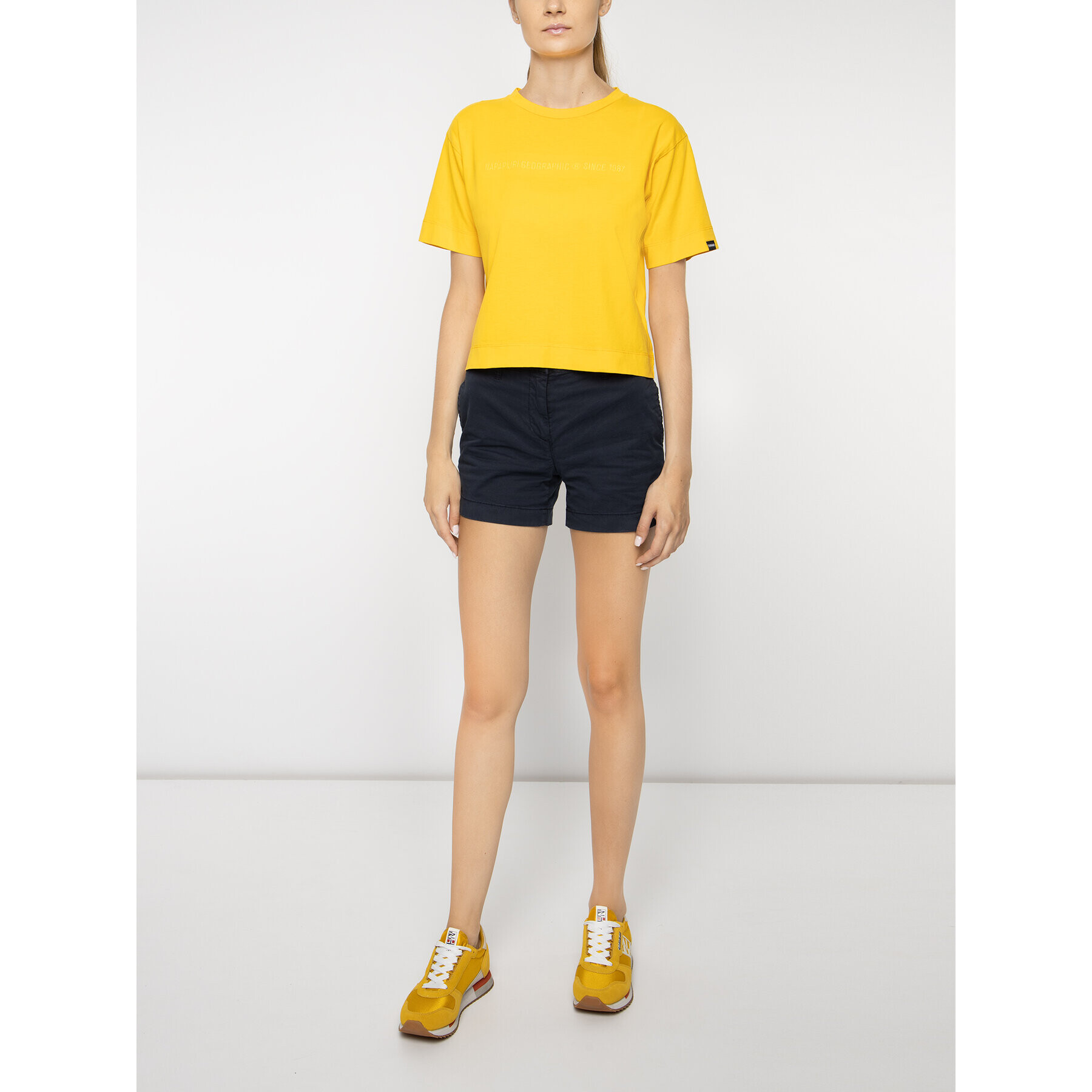 Napapijri T-Shirt Sait Cropped N0YINT Žlutá Oversize - Pepit.cz