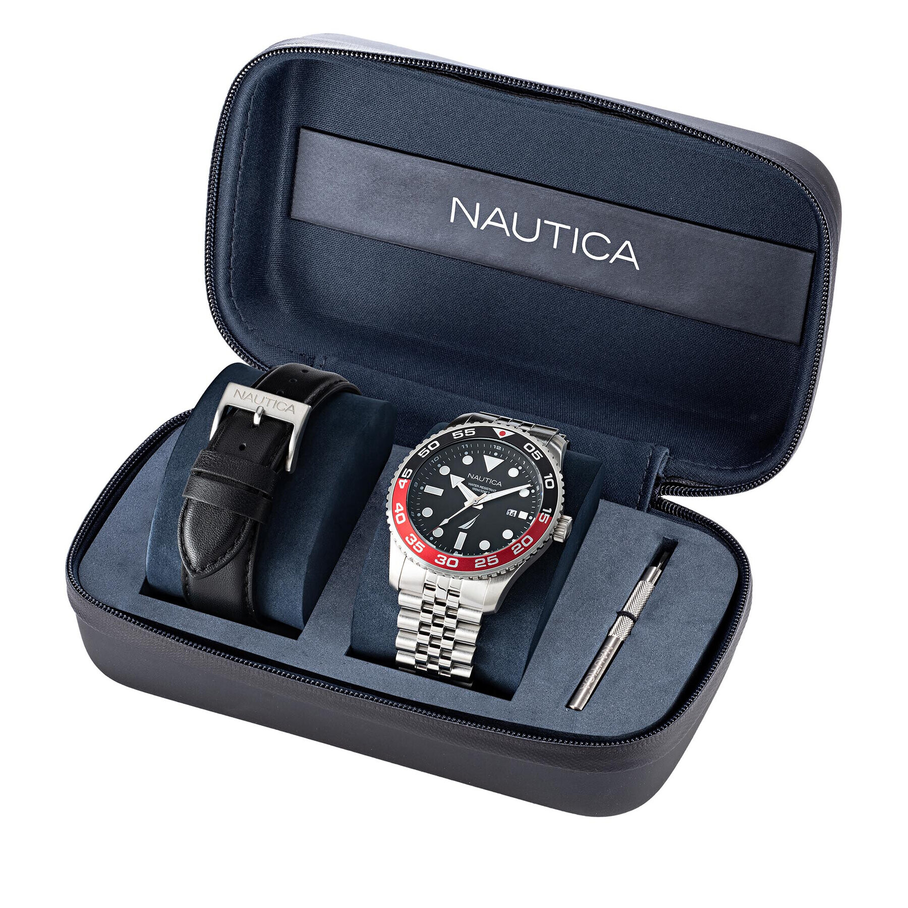 Nautica Hodinky Pacific Beach Box Set NAPPBF145 Stříbrná - Pepit.cz