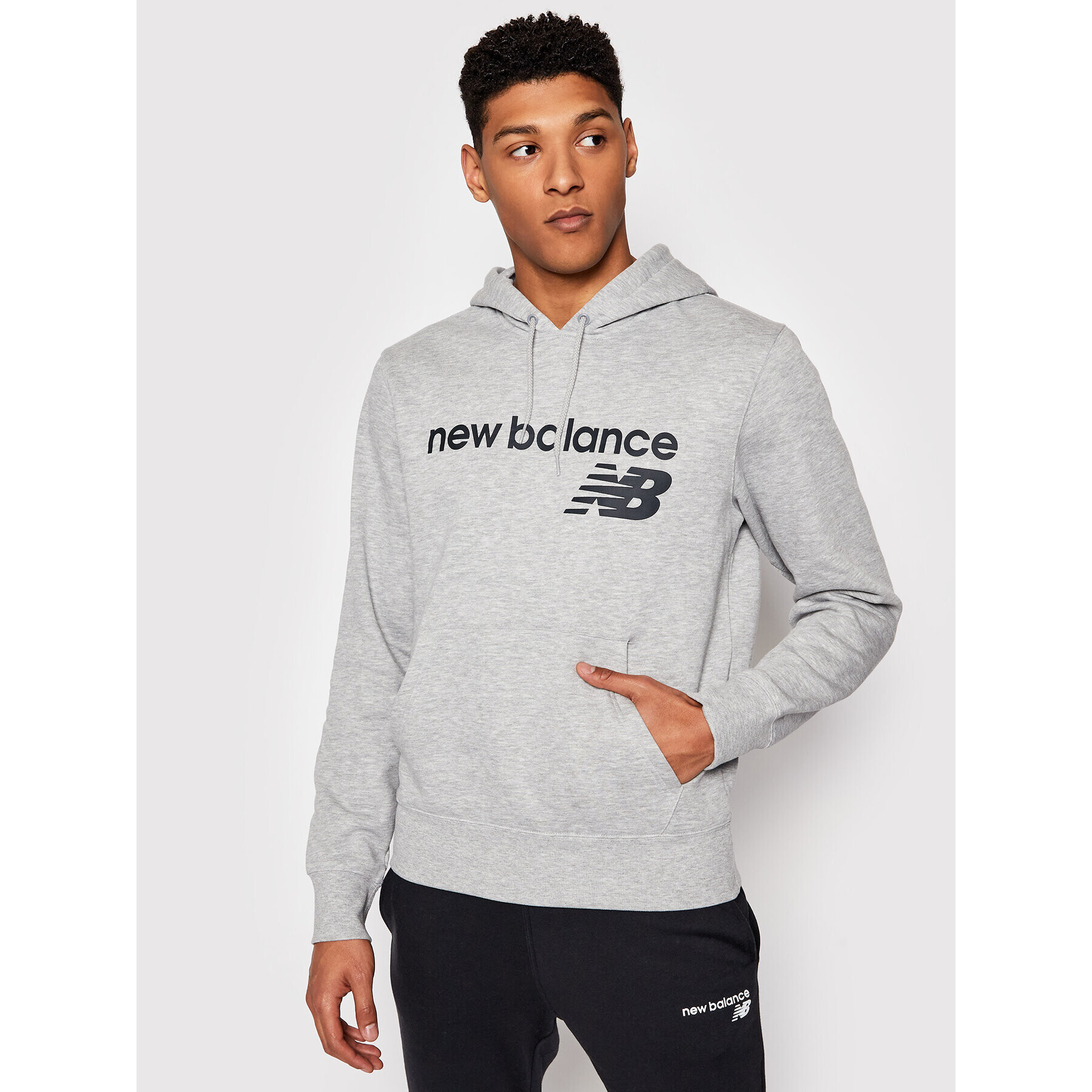 New Balance Mikina C C F Hoodie MT03910 Šedá Relaxed Fit - Pepit.cz