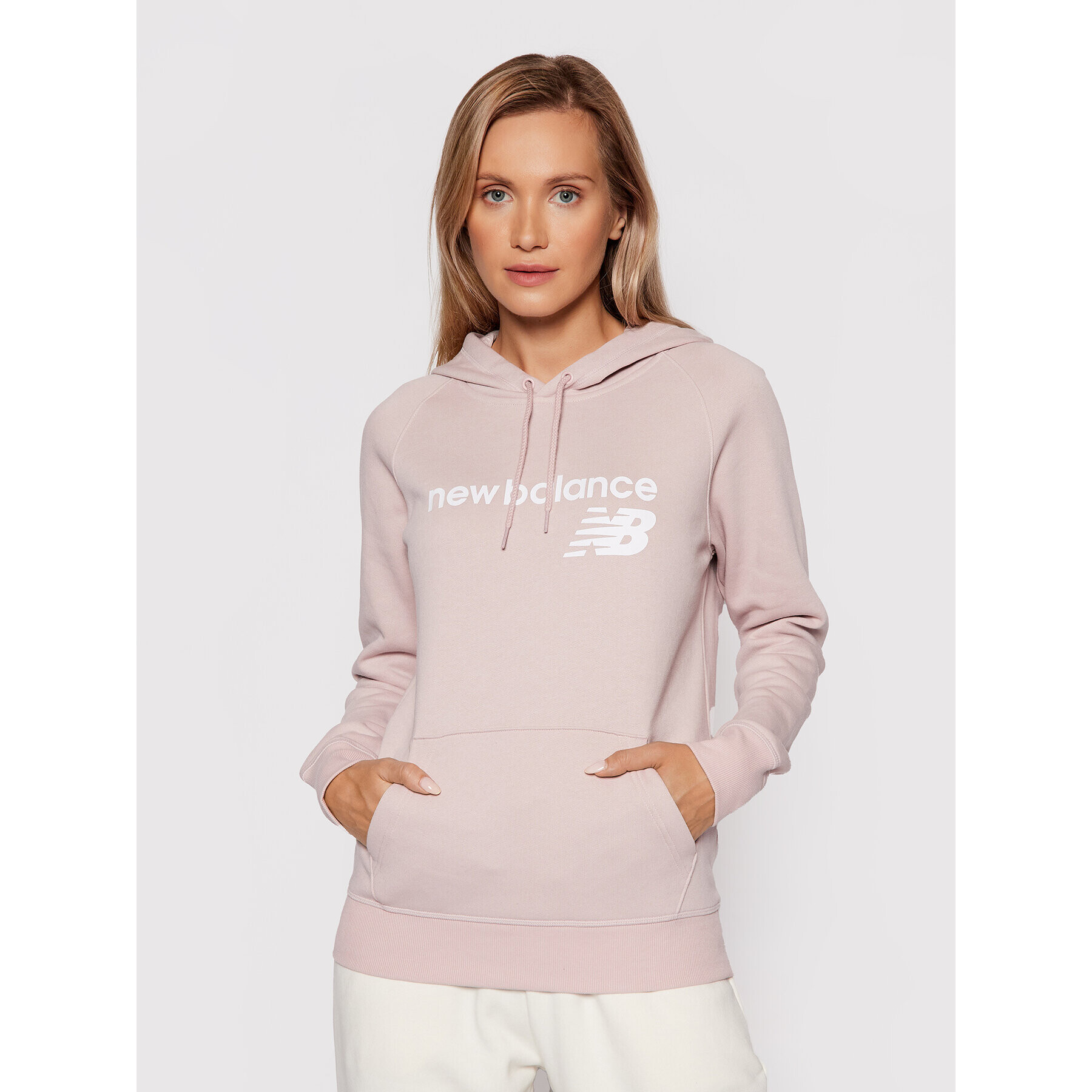 New Balance Mikina Classic Core Fleece WT03810 Růžová Relaxed Fit - Pepit.cz