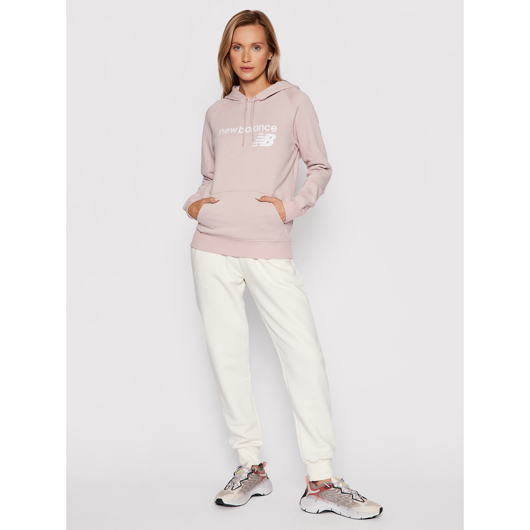 New Balance Mikina Classic Core Fleece WT03810 Růžová Relaxed Fit - Pepit.cz