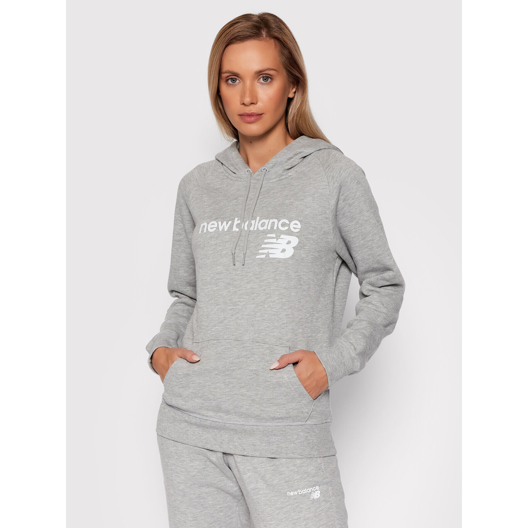 New Balance Mikina Classic Core Fleece WT03810 Šedá Relaxed Fit - Pepit.cz