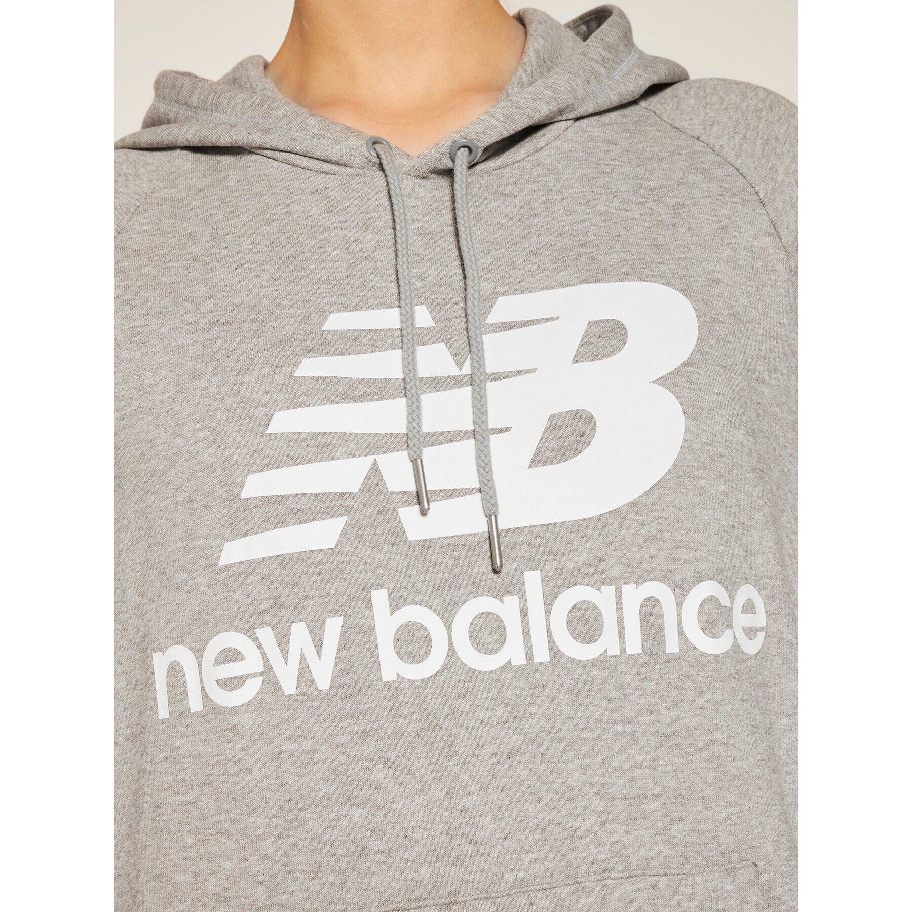 New Balance Mikina Esse po Hoodie NBWT0355 Šedá Relaxed Fit - Pepit.cz