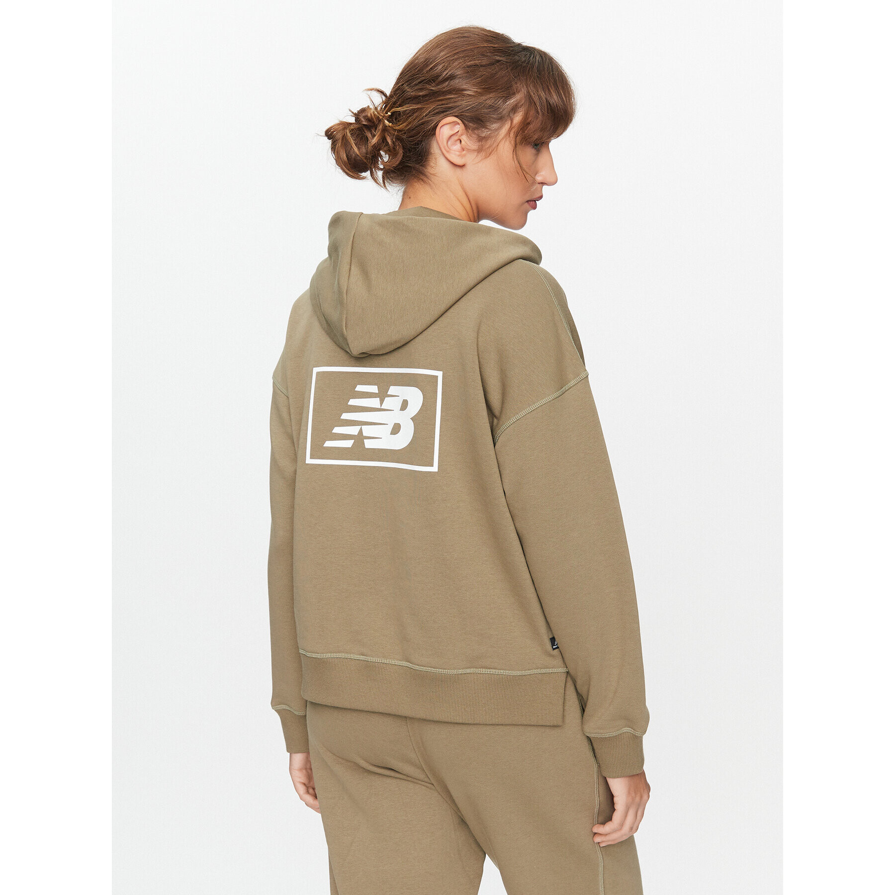 New Balance Mikina Essentials French Terry Hoodie WT33512 Zelená Regular Fit - Pepit.cz