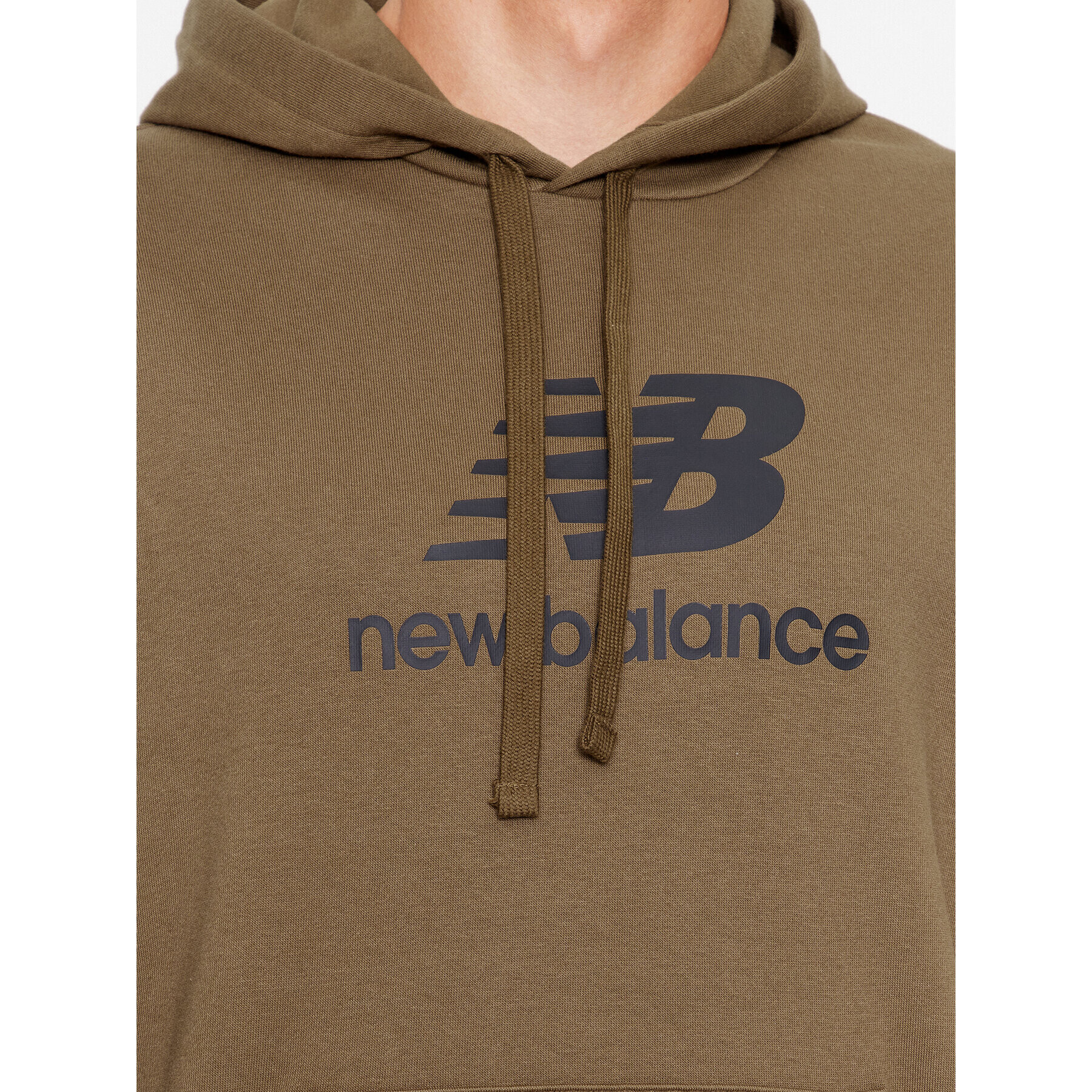 New Balance Mikina Essentials Stacked Logo French Terry Hoodie MT31537 Hnědá Regular Fit - Pepit.cz