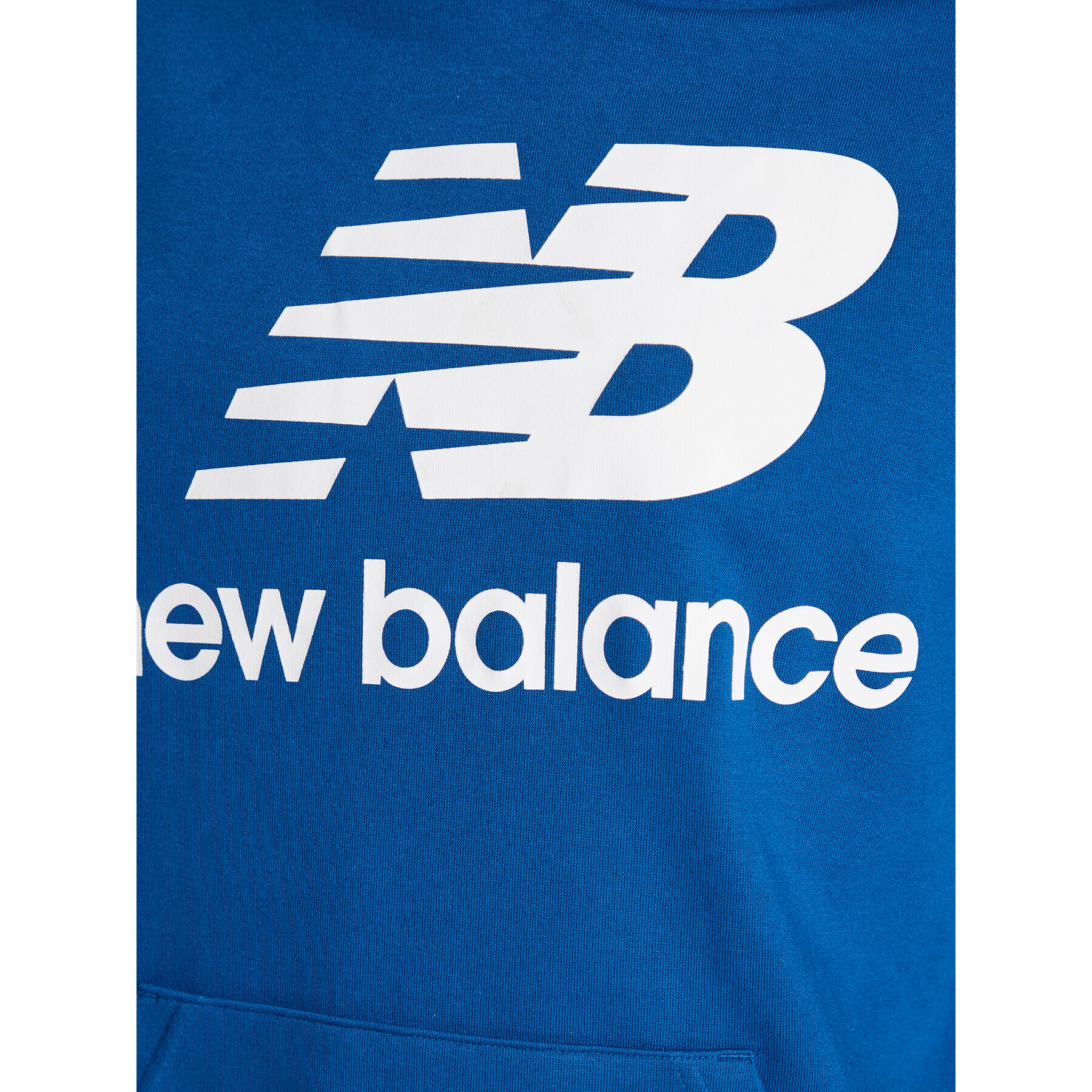 New Balance Mikina Essentials Stacked Logo MT03558 Modrá Relaxed Fit - Pepit.cz