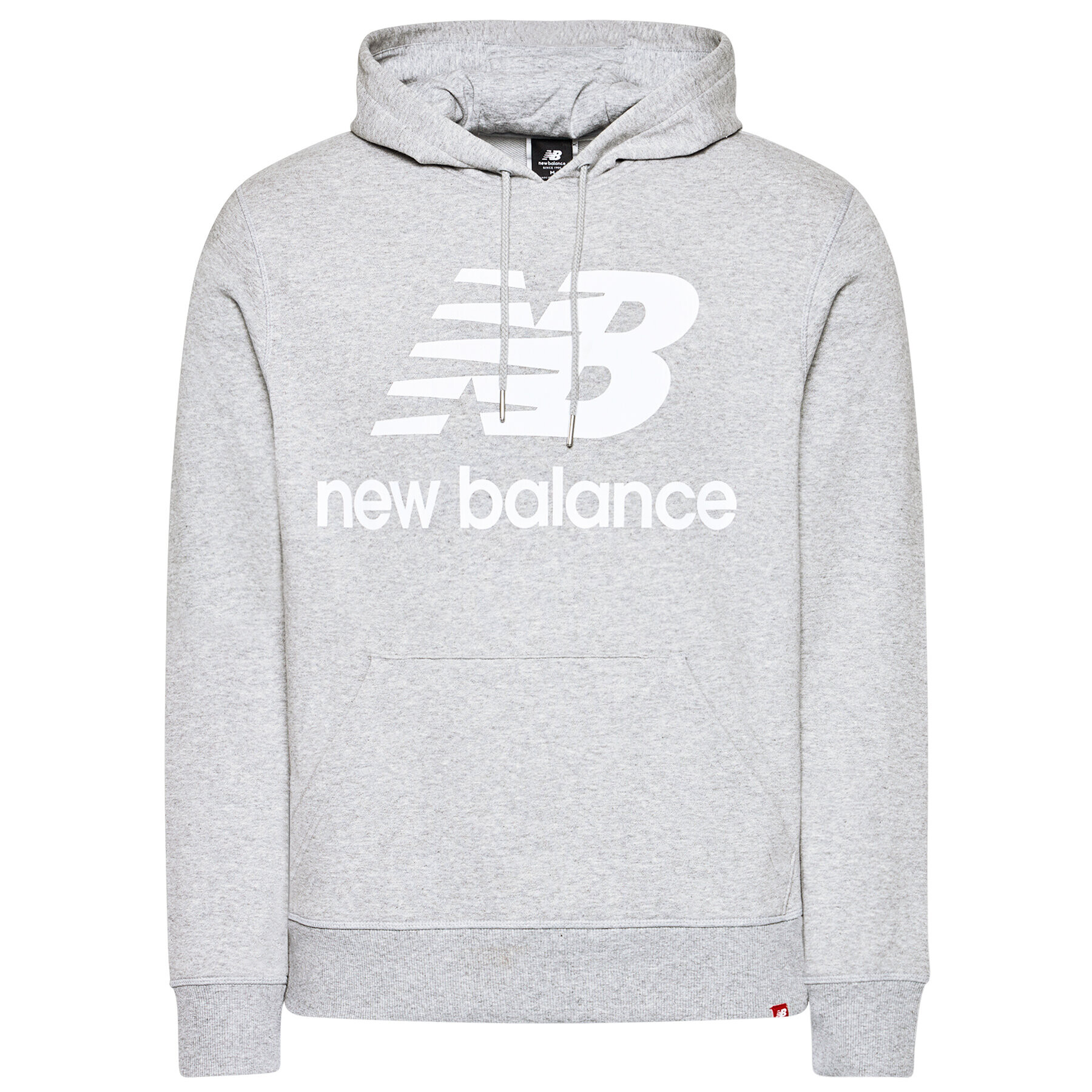 New Balance Mikina Essentials Stacked Logo Po MT03558 Šedá Athletic Fit - Pepit.cz