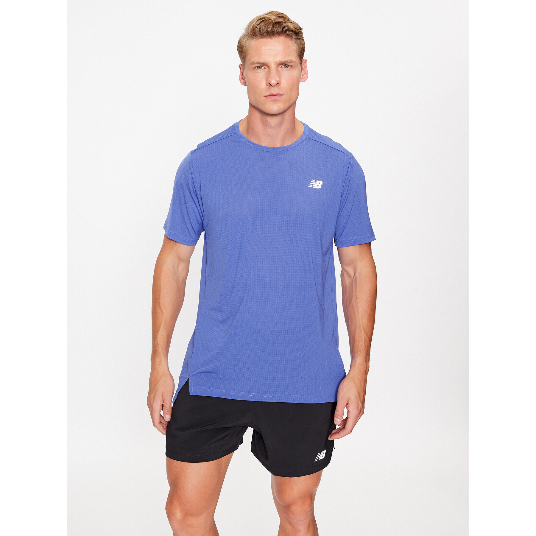 New Balance T-Shirt Accelerate Short Sleeve MT23222 Modrá Regular Fit - Pepit.cz