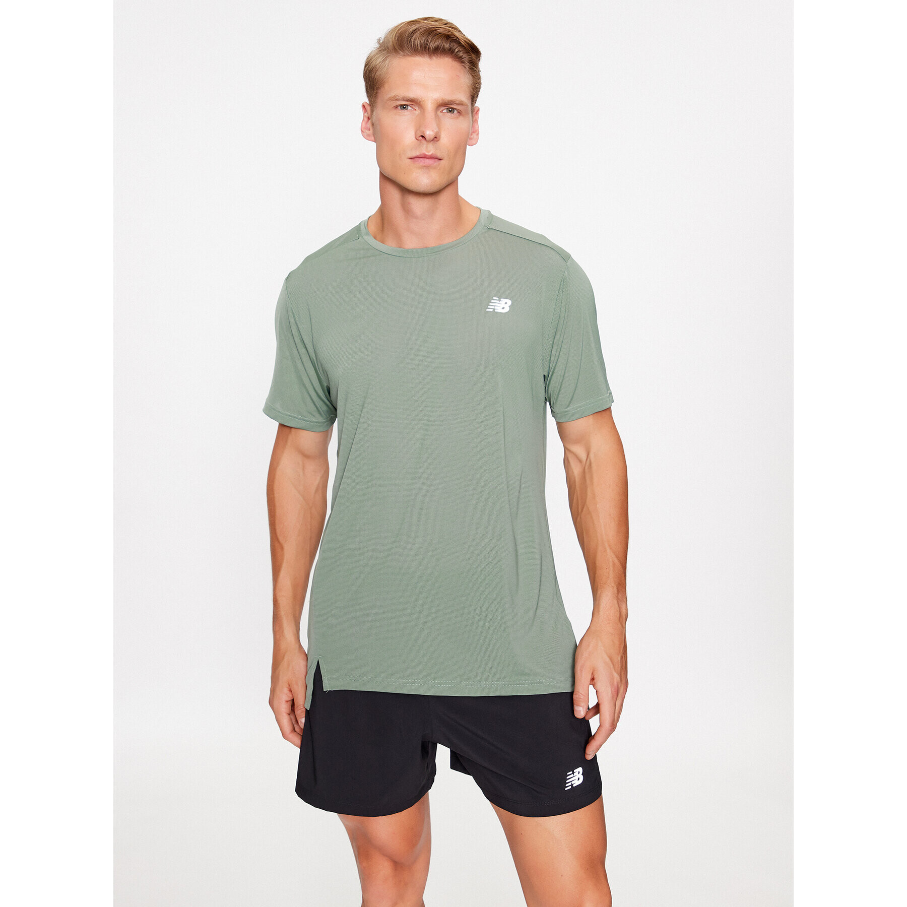 New Balance T-Shirt Accelerate Short Sleeve MT23222 Zelená Regular Fit - Pepit.cz