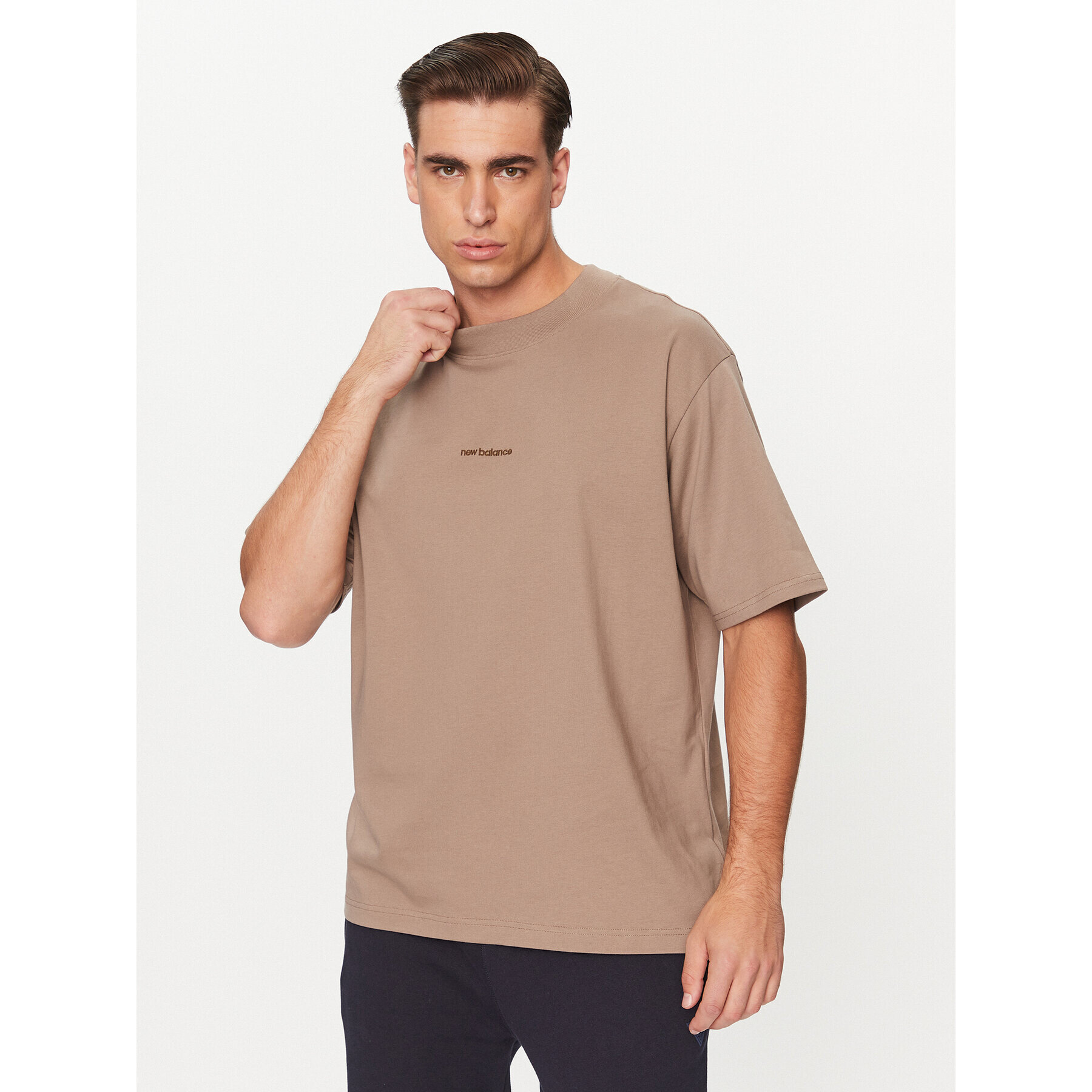 New Balance T-Shirt Athletics Linear T-Shirt MT33560 Hnědá Regular Fit - Pepit.cz