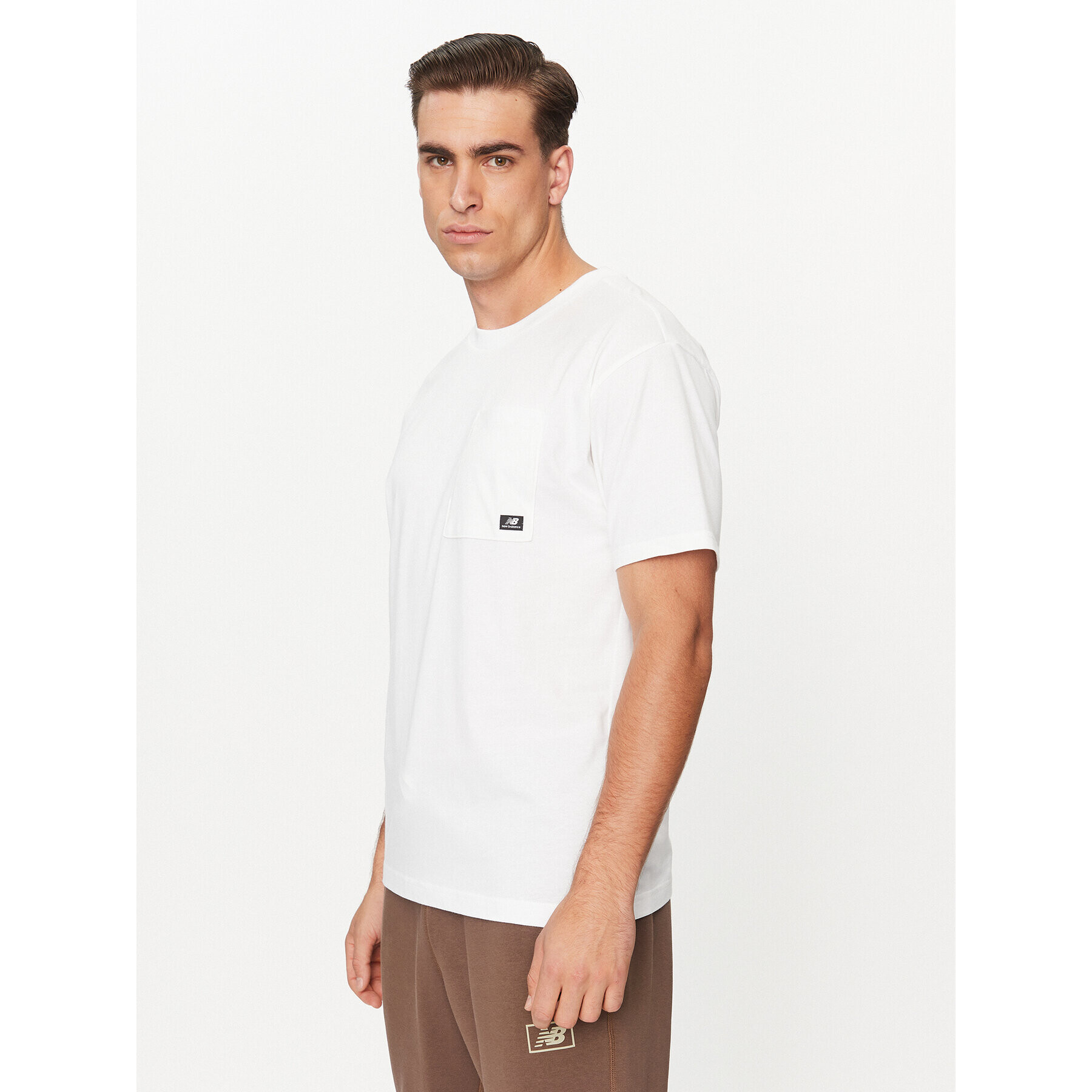 New Balance T-Shirt Essentials Reimagined Cotton Jersey Short Sleeve T-shirt MT31542 Bílá Regular Fit - Pepit.cz