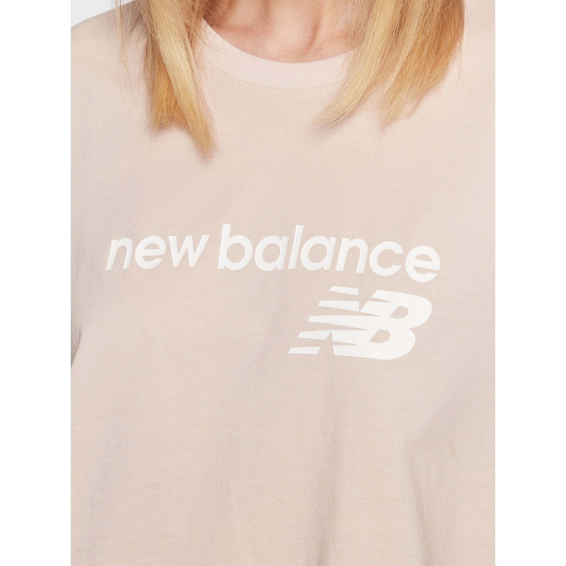 New Balance T-Shirt Stacked WT03805 Béžová Relaxed Fit - Pepit.cz