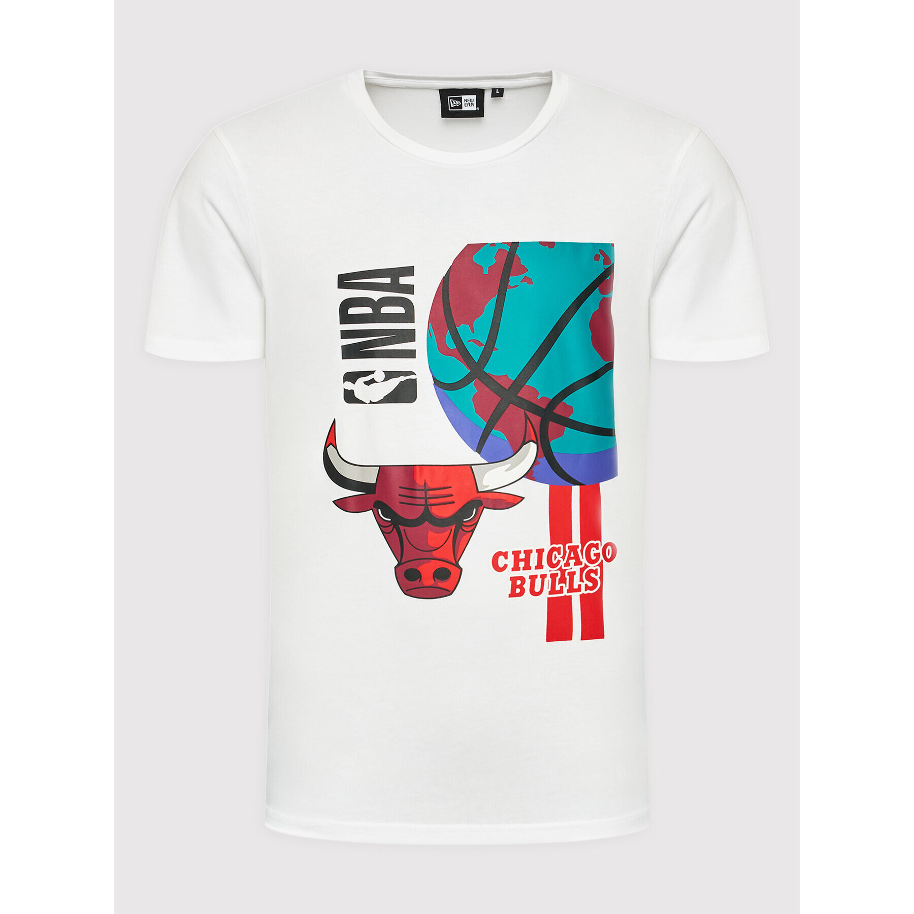 New Era T-Shirt Chicago Bulls NBA Globe 13083917 Bílá Regular Fit - Pepit.cz