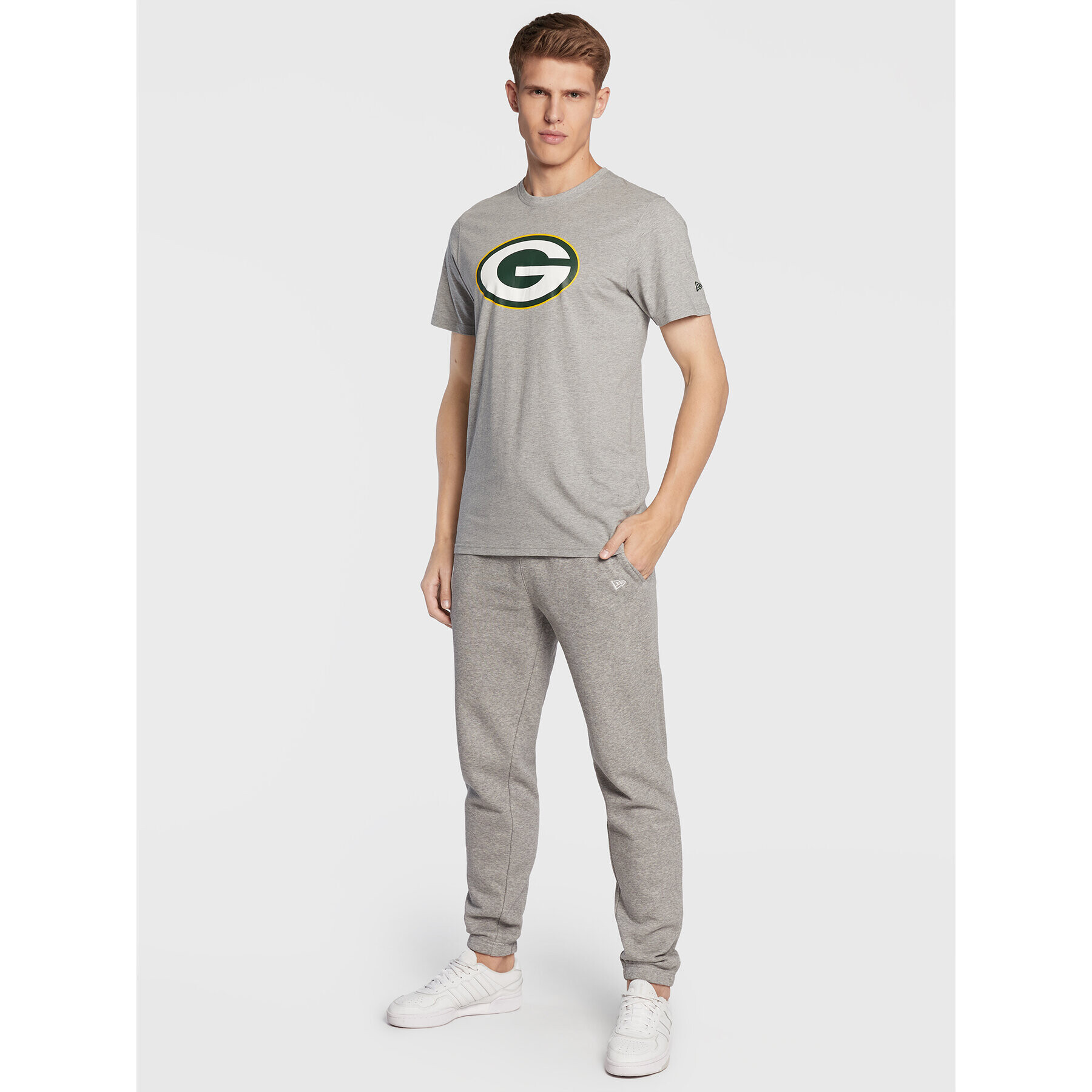 New Era T-Shirt Green Bay Packers Team Logo 11073669 Šedá Regular Fit - Pepit.cz