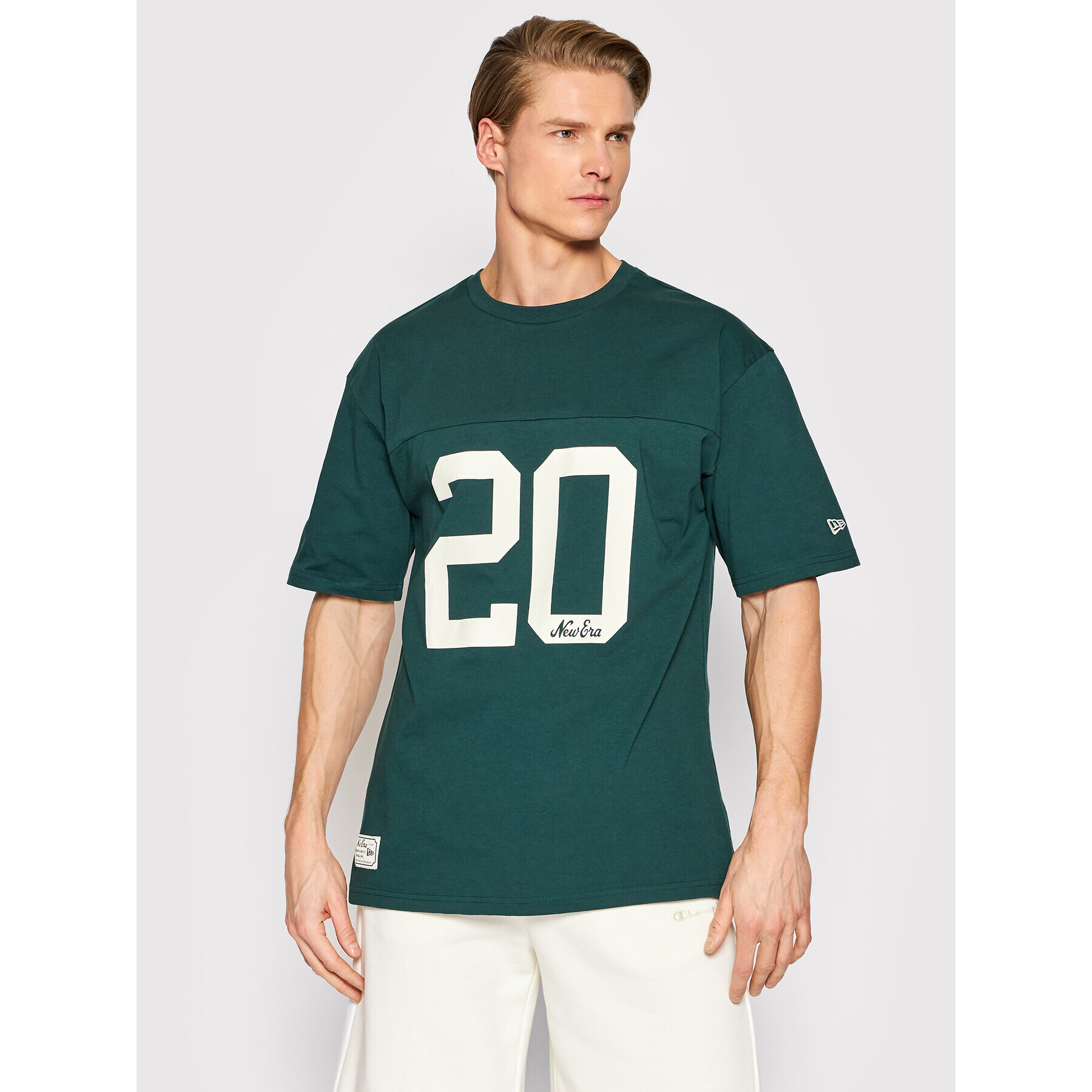 New Era T-Shirt Heritage 12893050 Zelená Oversize - Pepit.cz