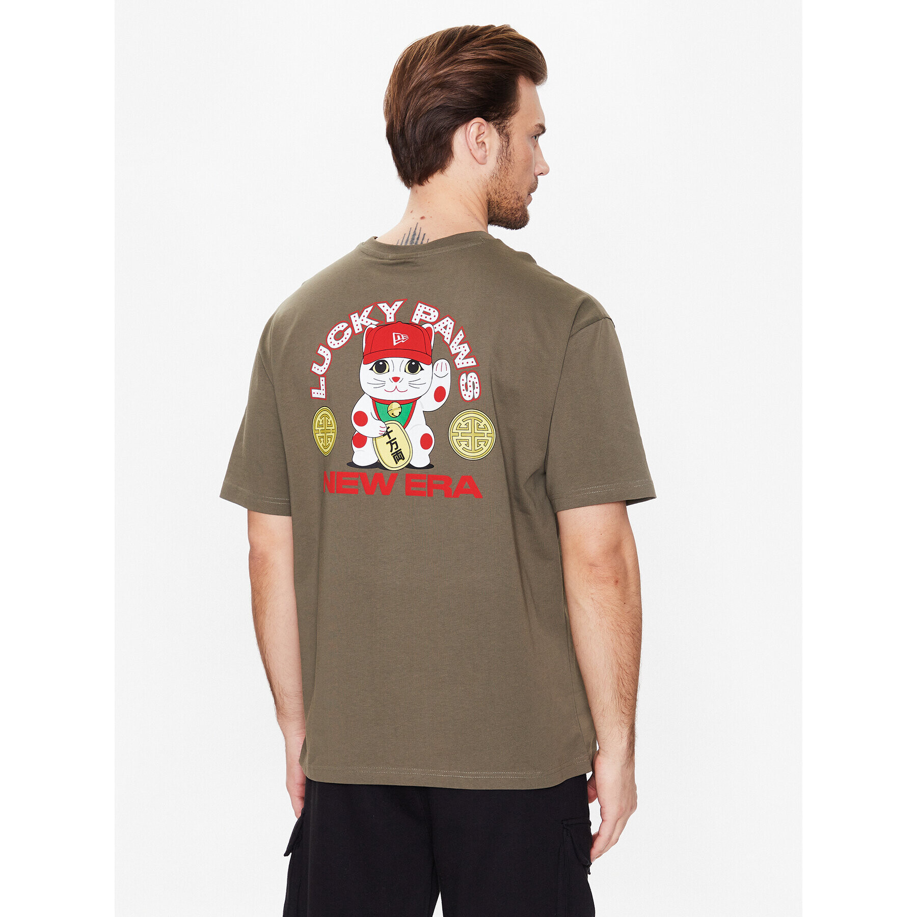 New Era T-Shirt Lucky Paws Character 60332250 Zelená Oversize - Pepit.cz