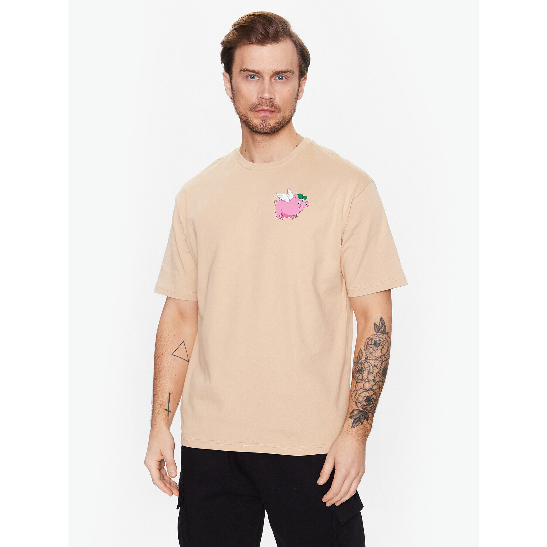 New Era T-Shirt Lucky Pig Character 60332260 Béžová Oversize - Pepit.cz