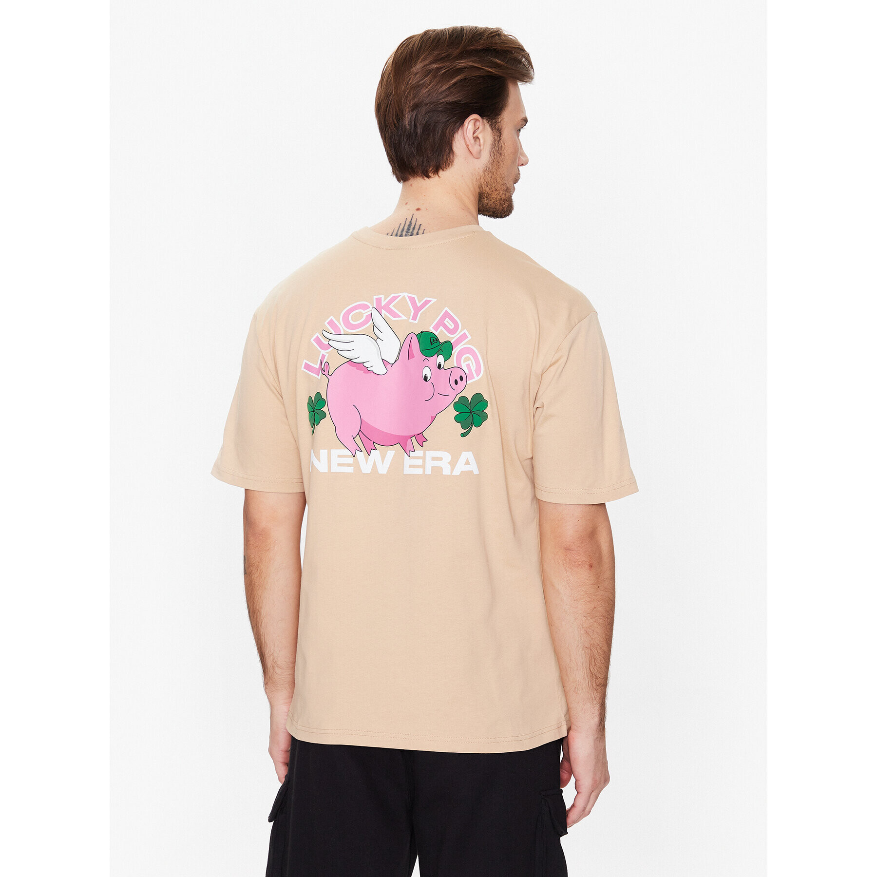 New Era T-Shirt Lucky Pig Character 60332260 Béžová Oversize - Pepit.cz