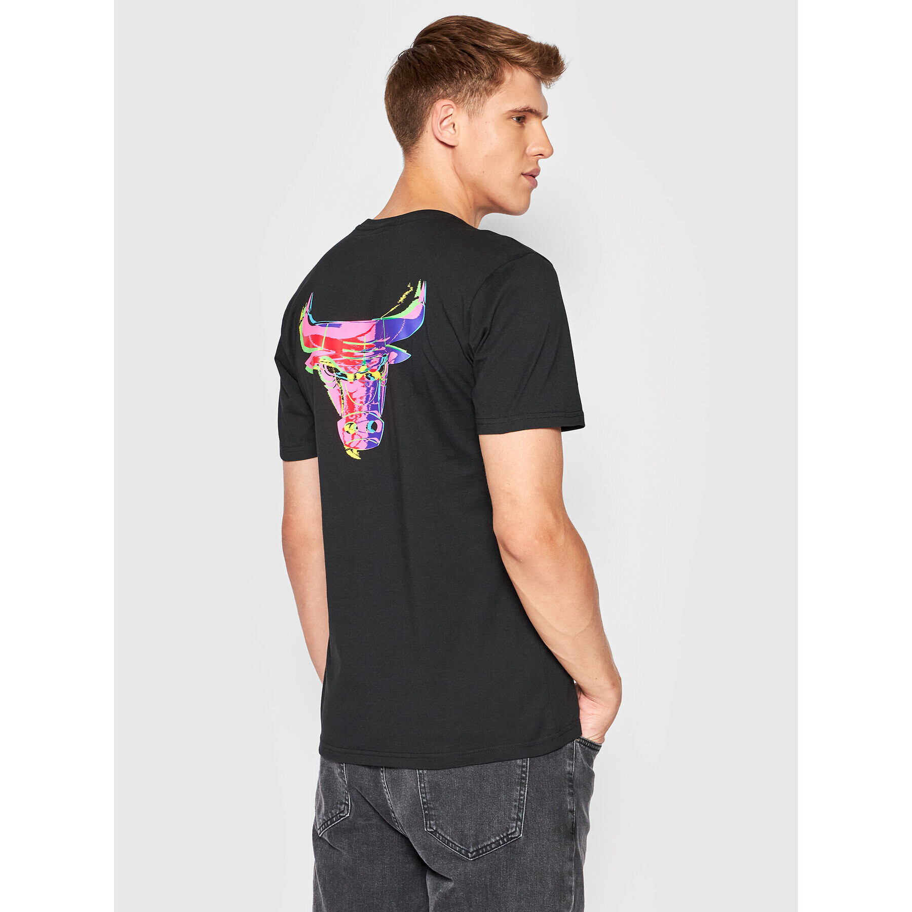 New Era T-Shirt Nba Neon Back Graphic Tm Logo Chicago Bulls 13083907 Černá Regular Fit - Pepit.cz