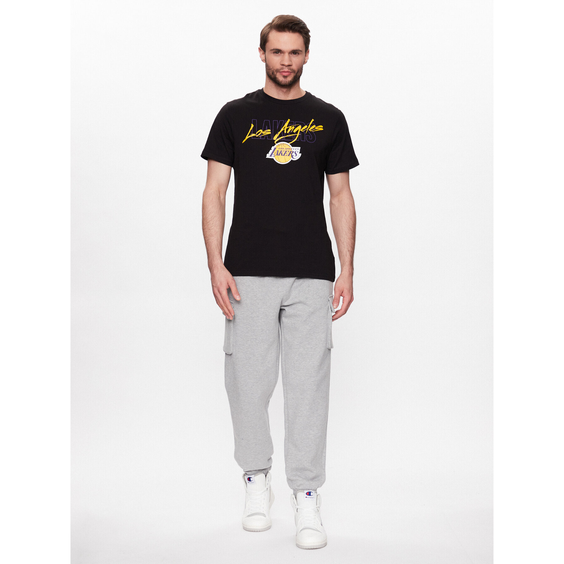 New Era T-Shirt NBA Script LA Lakers 60332183 Černá Regular Fit - Pepit.cz