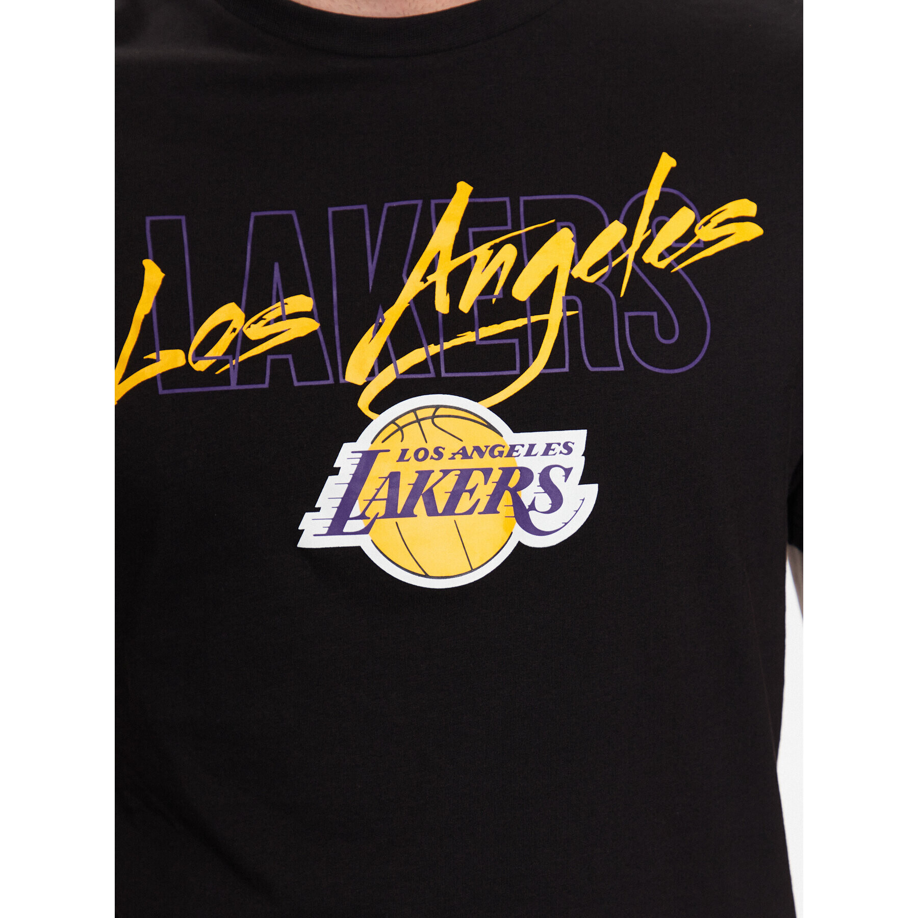 New Era T-Shirt NBA Script LA Lakers 60332183 Černá Regular Fit - Pepit.cz