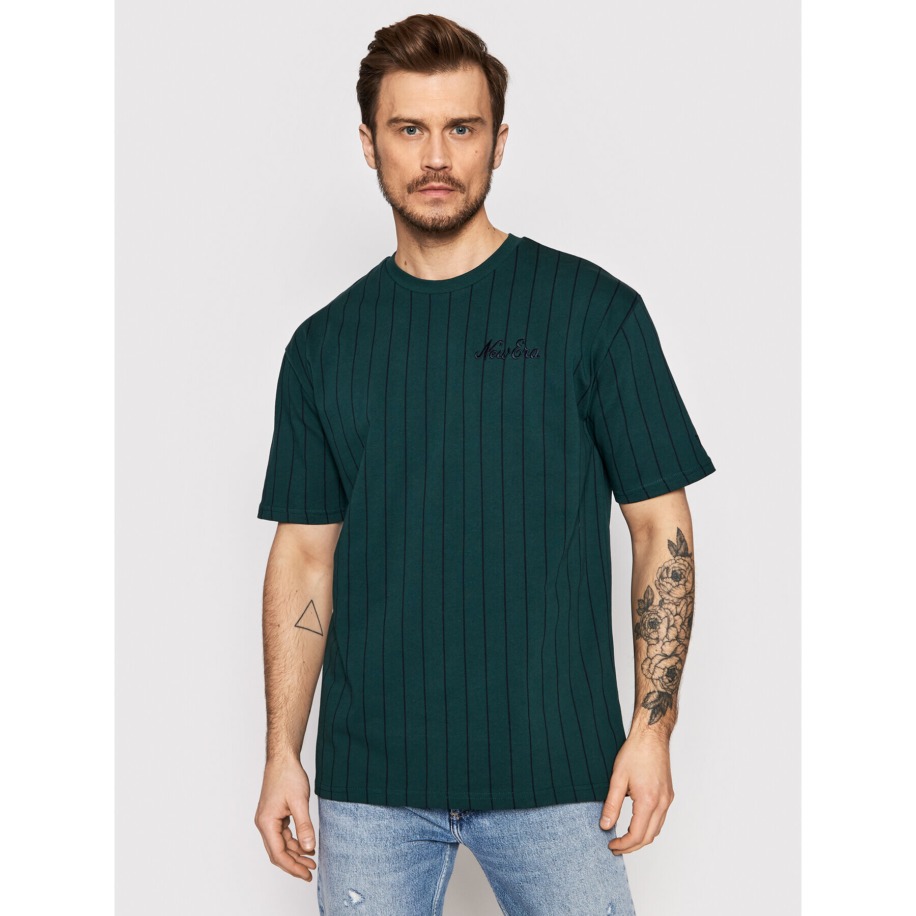 New Era T-Shirt Pinstripe 12893047 Zelená Oversize - Pepit.cz