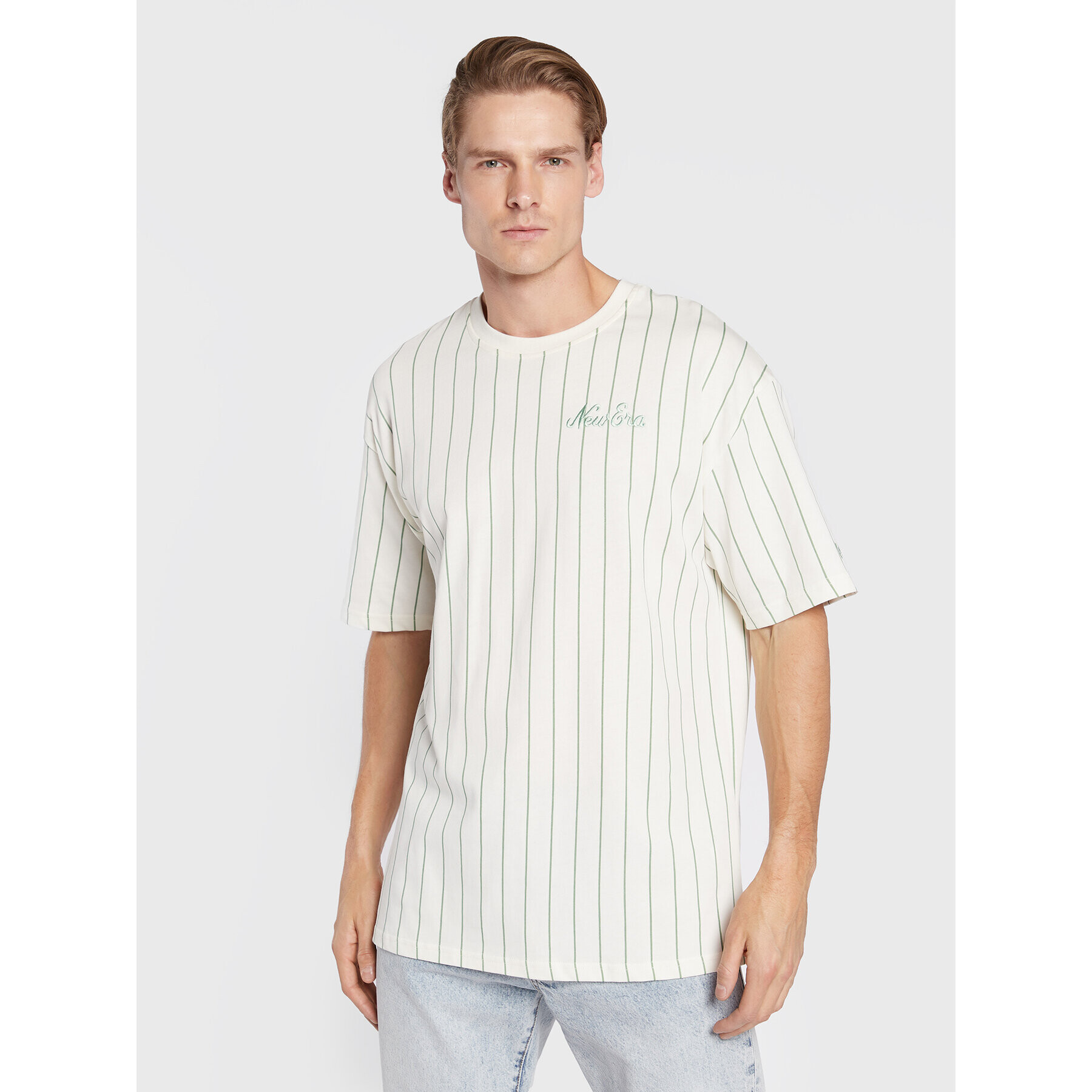 New Era T-Shirt Pinstripe 60284642 Bílá Oversize - Pepit.cz