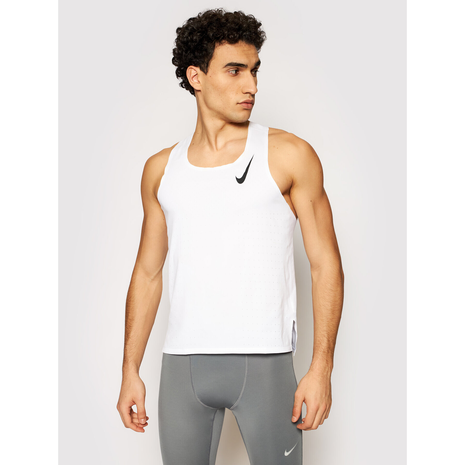 Nike Funkční tričko Aeroswift Singlet CJ7835 Bílá Slim Fit - Pepit.cz